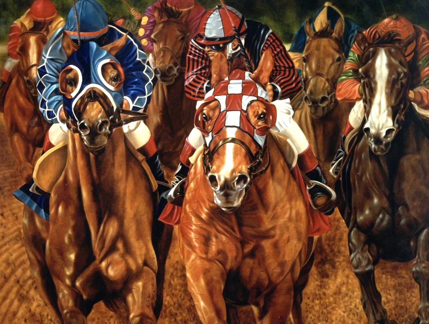 Racing Horse Racing Sports Wallpaper at 320 x 480 iPhone size wallpapers HD quality