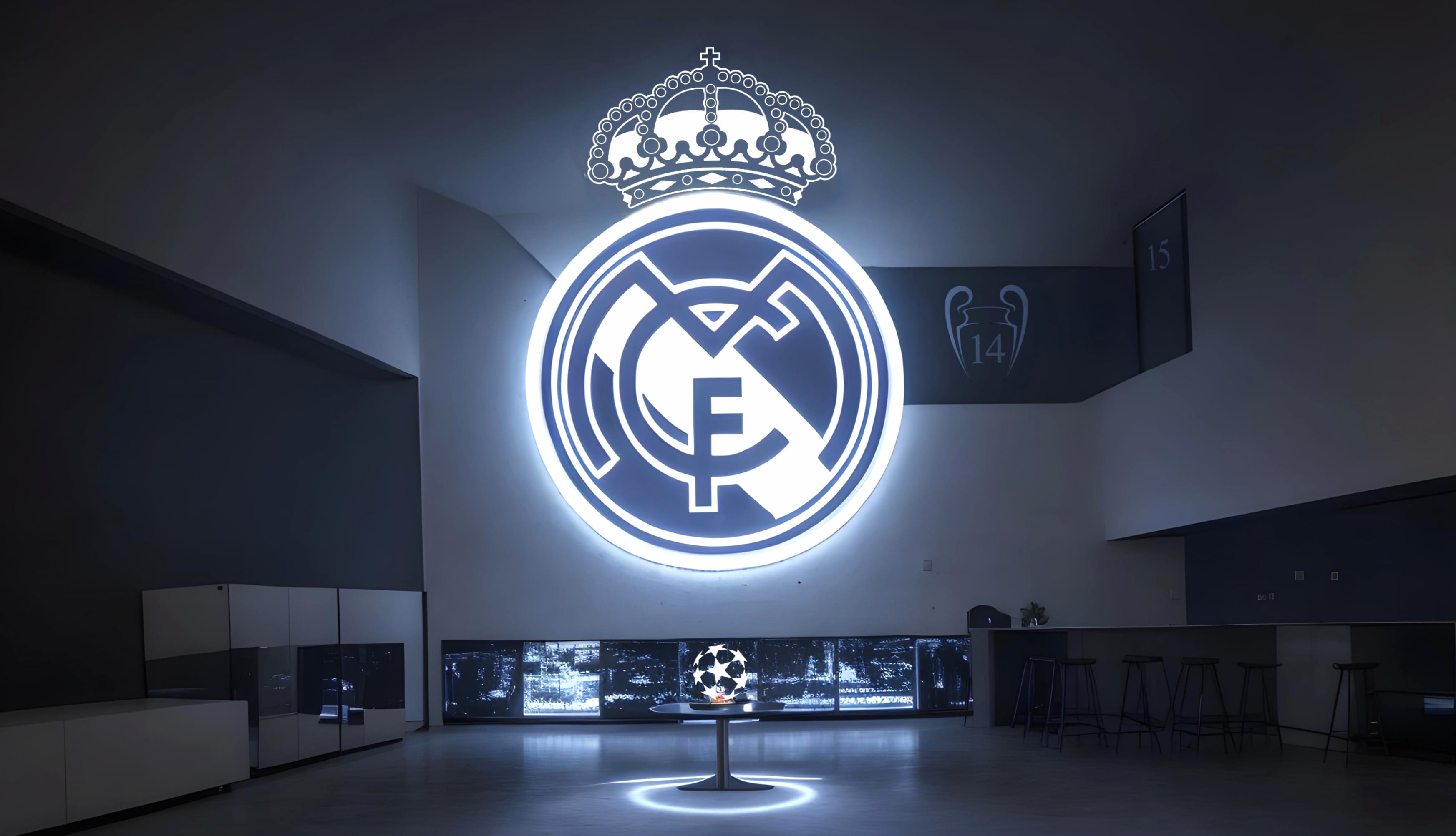 Real Madrid CF Glowing Logo wallpapers HD quality