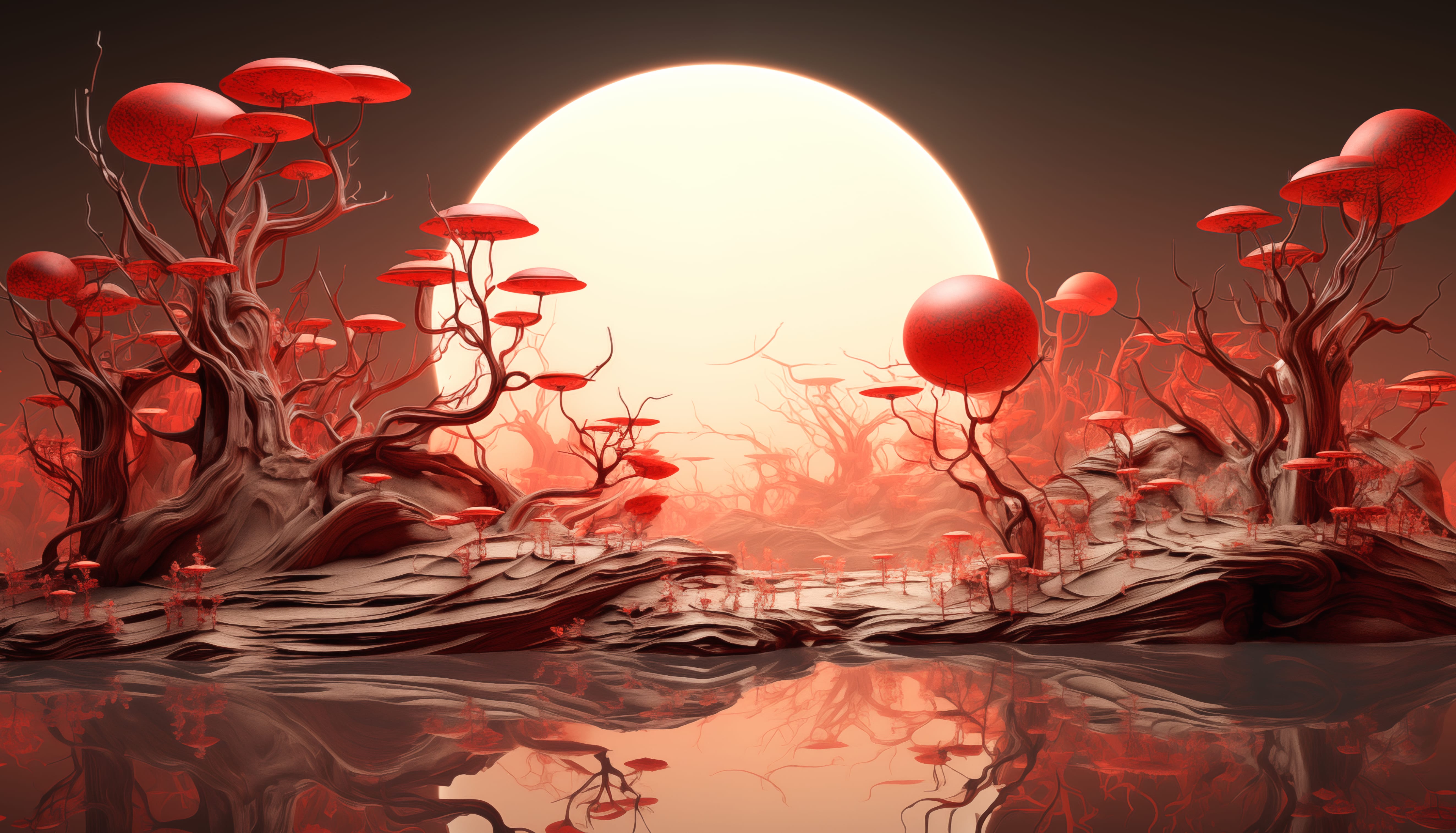 Red Alien Landscape wallpapers HD quality