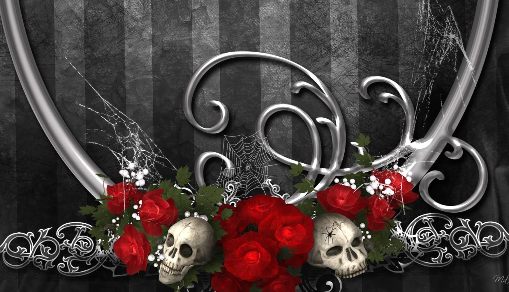 Red Flower Design Rose Skull Dark Gothic wallpapers HD Red Flower Design Rose Skull Dark Gothic wallpapers HD quality