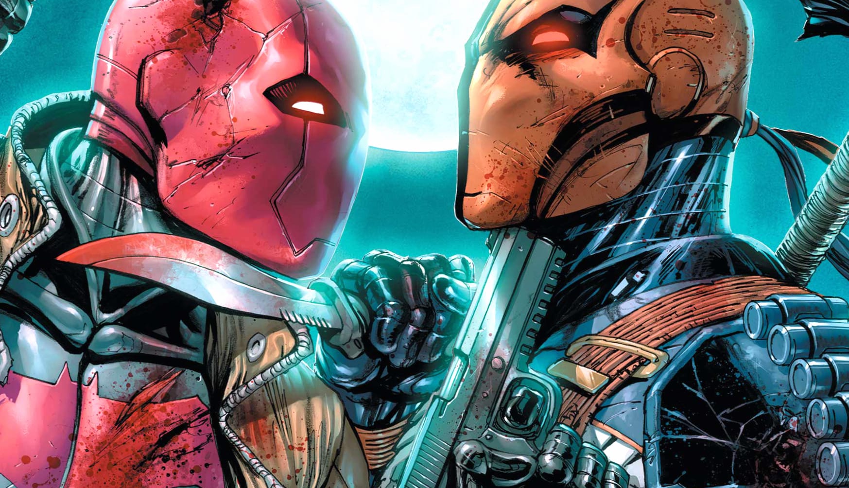 Red Hood vs Deathstroke Epic Comic Showdown at 1600 x 900 HD size wallpapers HD quality