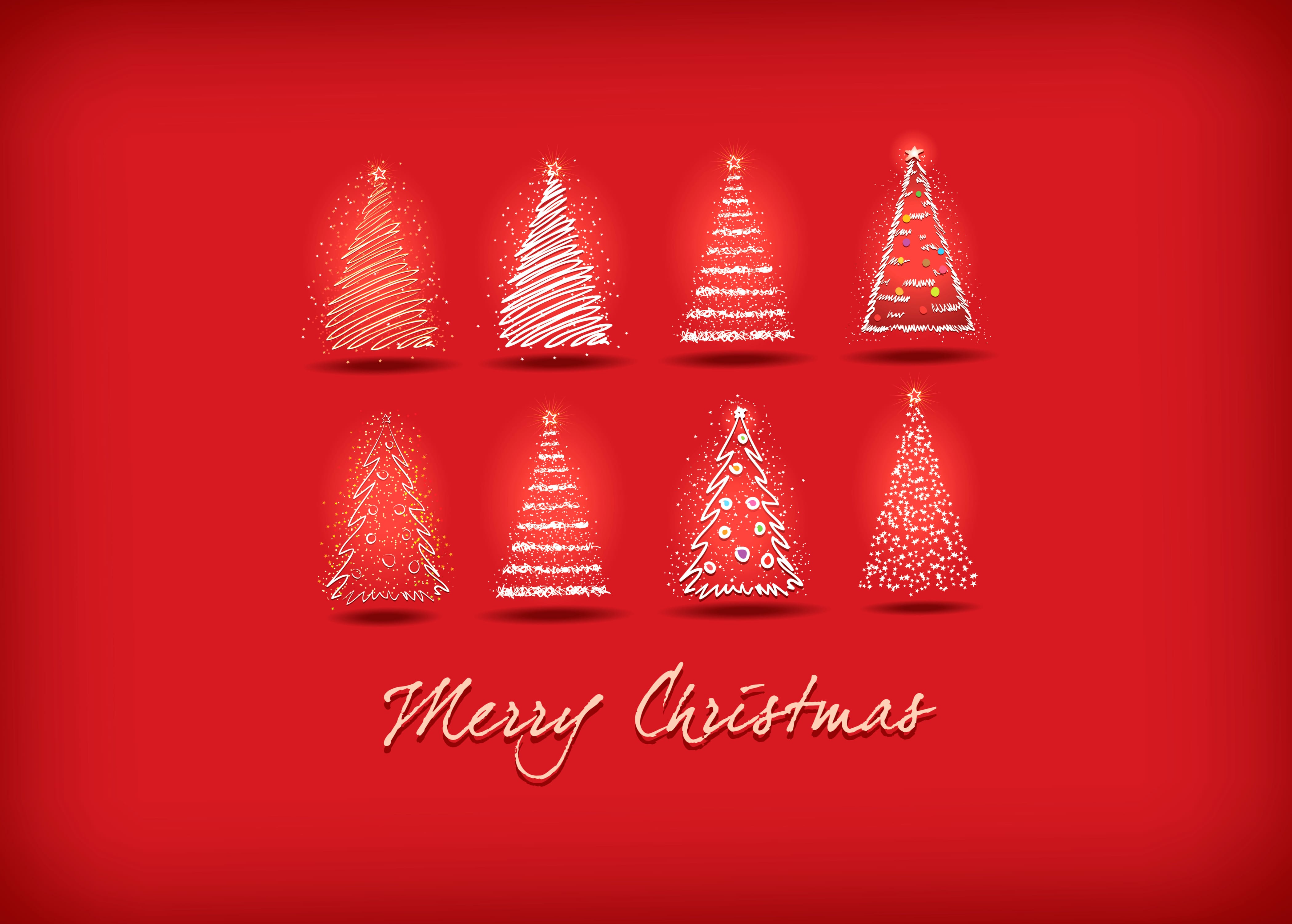 Red Merry Christmas Christmas Tree Holiday Christmas wallpapers HD quality