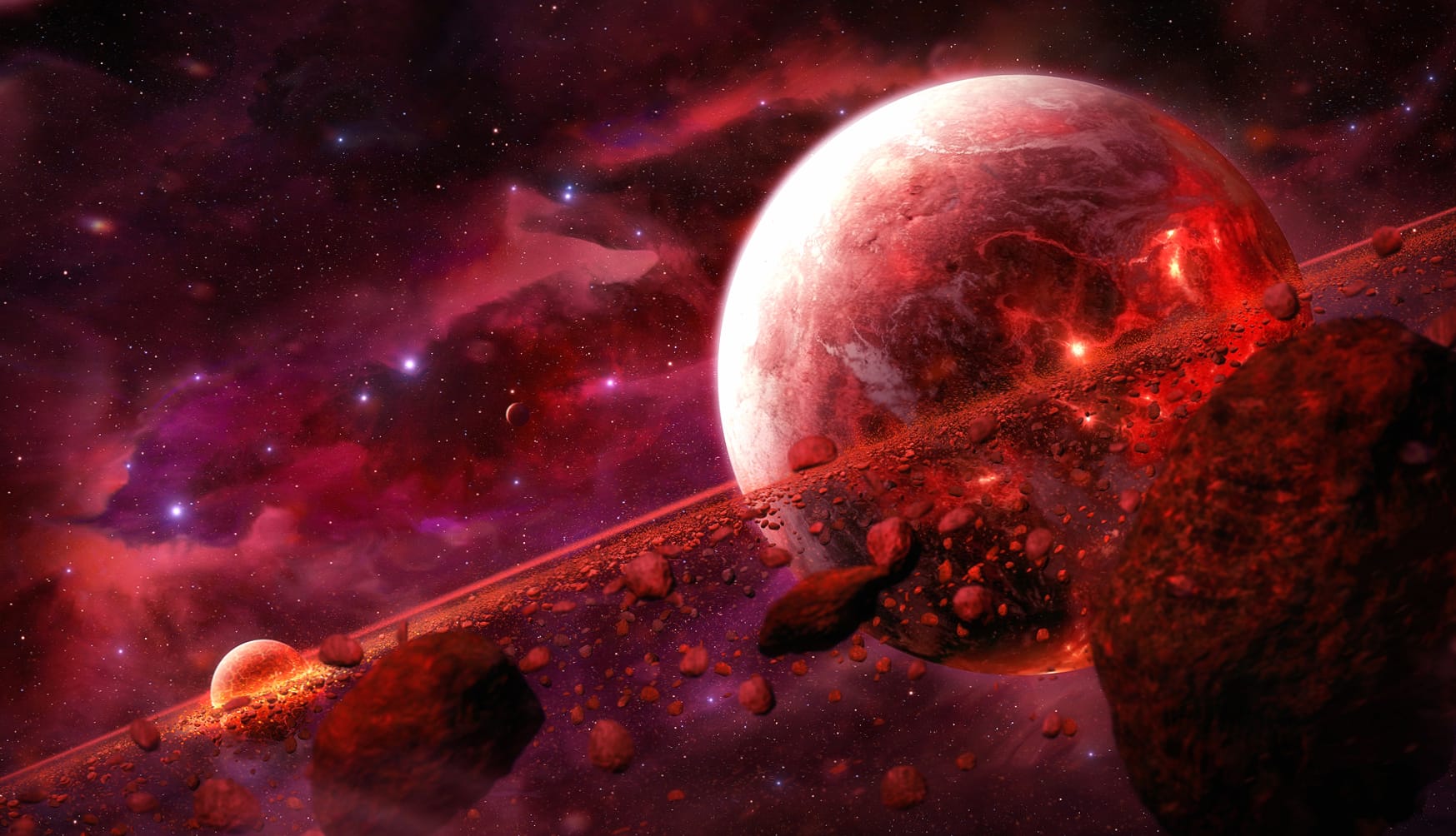 Red Nebula Planet Sci-Fi wallpapers HD quality