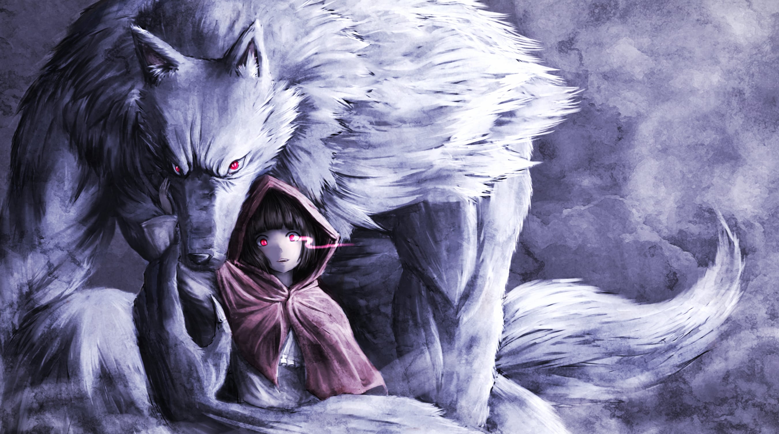 Red Riding Hood and the Wolf - wallpapers HD quality