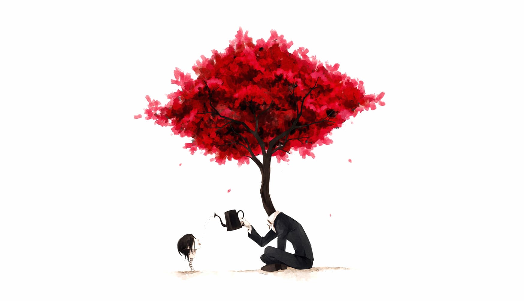 Red Tree Harmony - at 750 x 1334 iPhone 6 size wallpapers HD quality