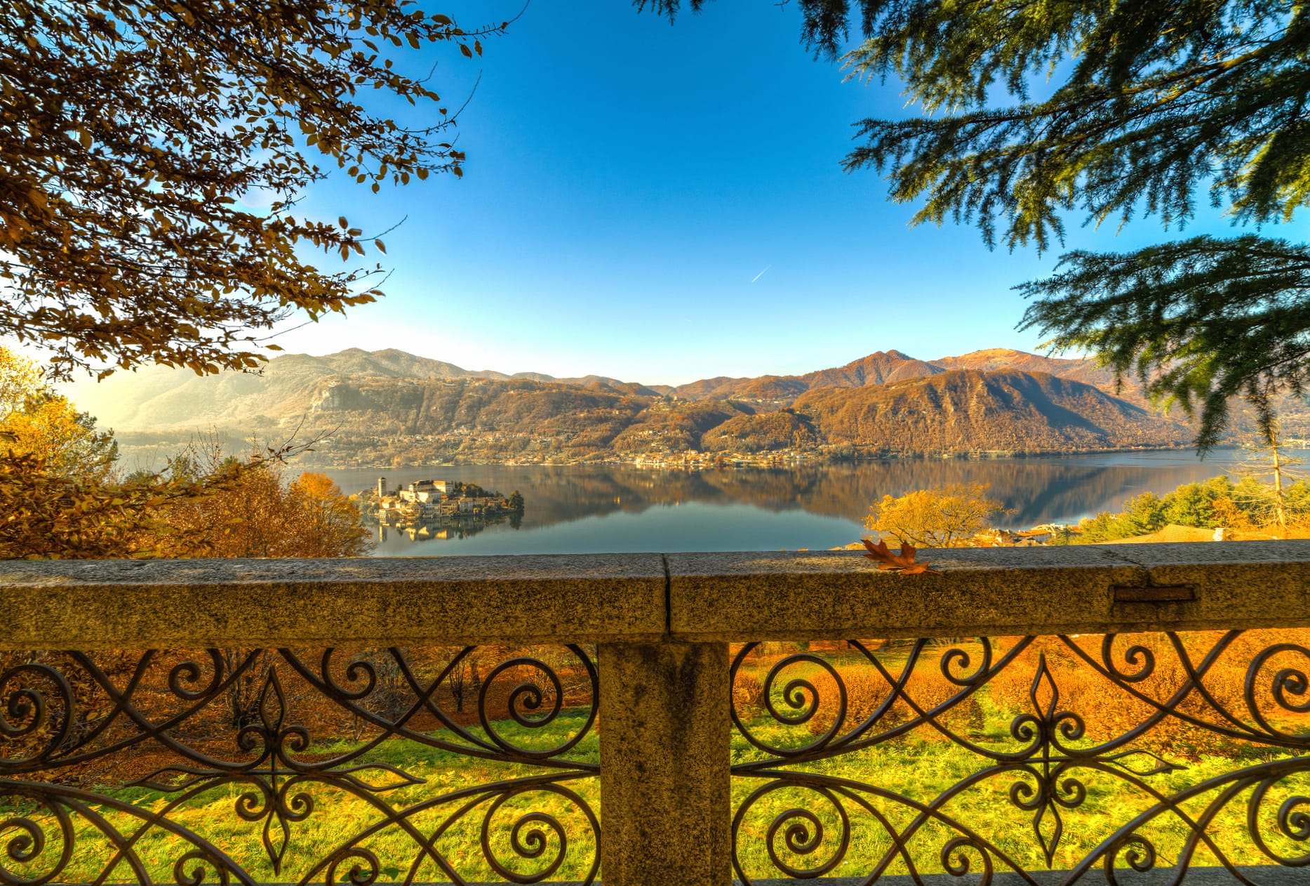 Reflection Lake Orta Fall Italy Photography Lake wallpapers HD quality