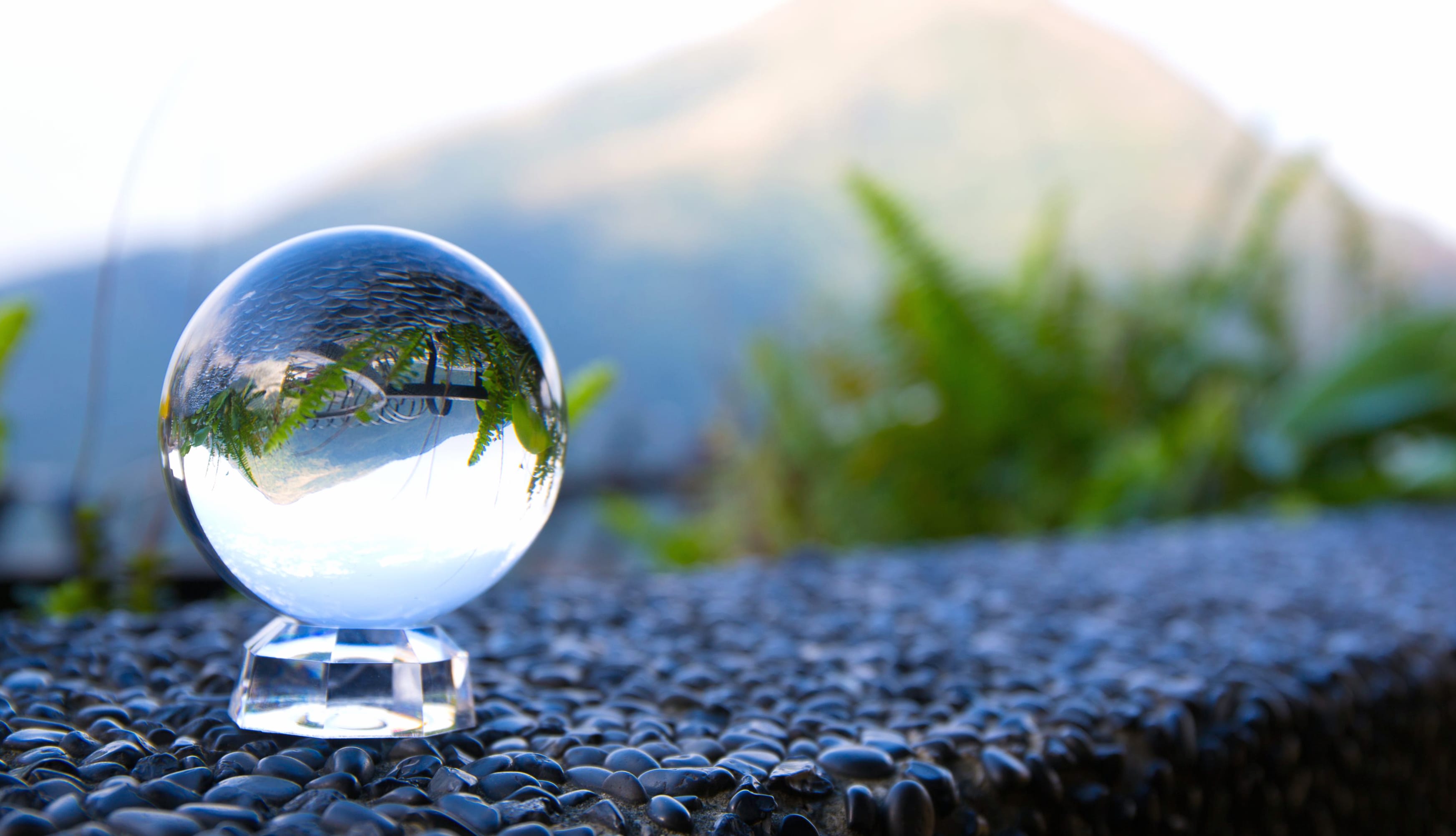 Reflective Serenity A HD Glass Globe Wallpaper wallpapers HD quality