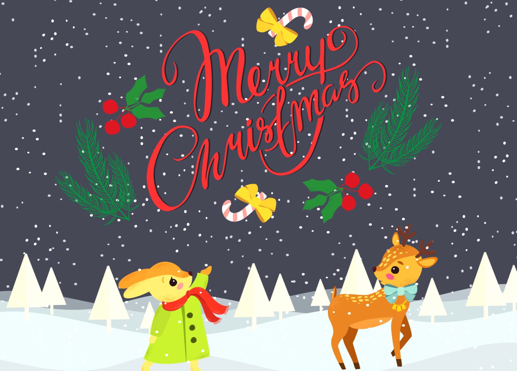 Reindeer Merry Christmas Holiday Christmas wallpapers HD quality