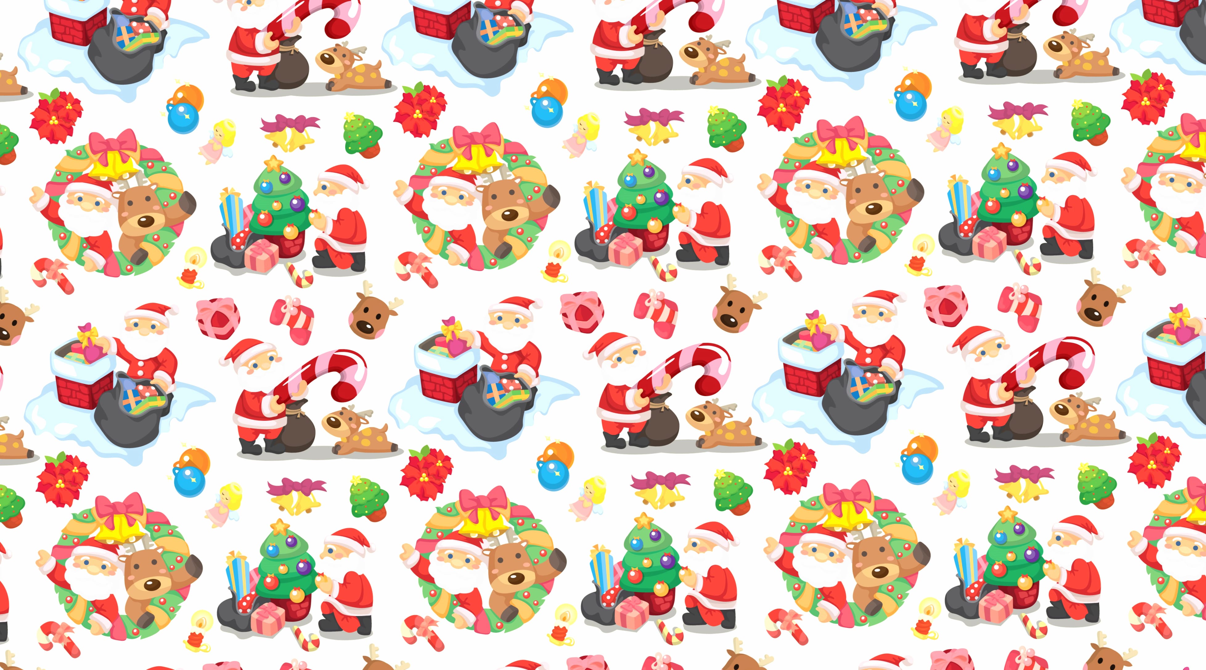 Reindeer Santa Candy Cane Holiday Christmas wallpapers HD quality