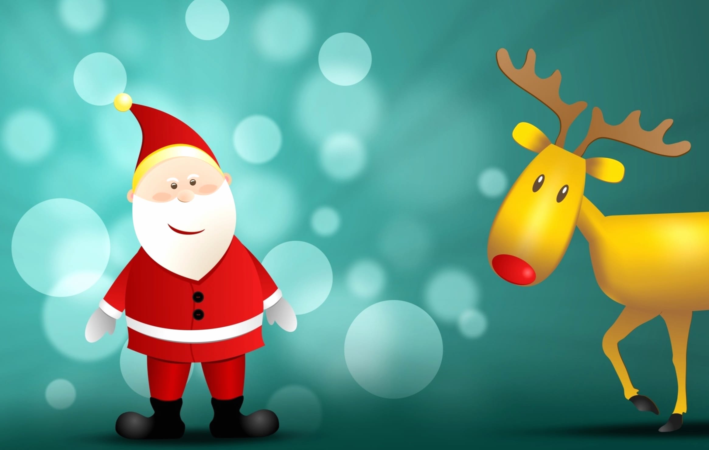 Reindeer Santa Holiday Christmas wallpapers HD quality