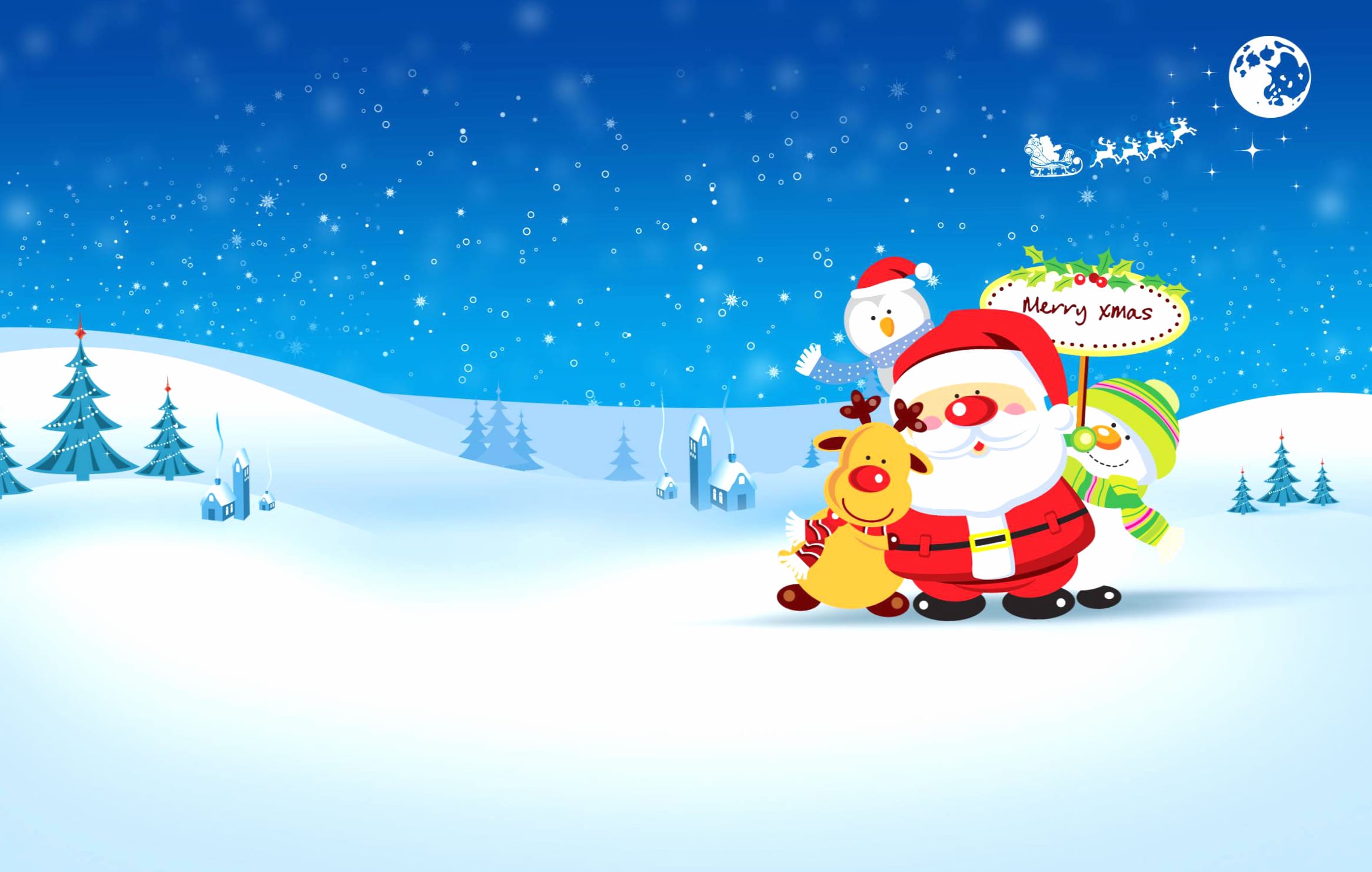 Reindeer Santa Merry Christmas Holiday Christmas wallpapers HD quality