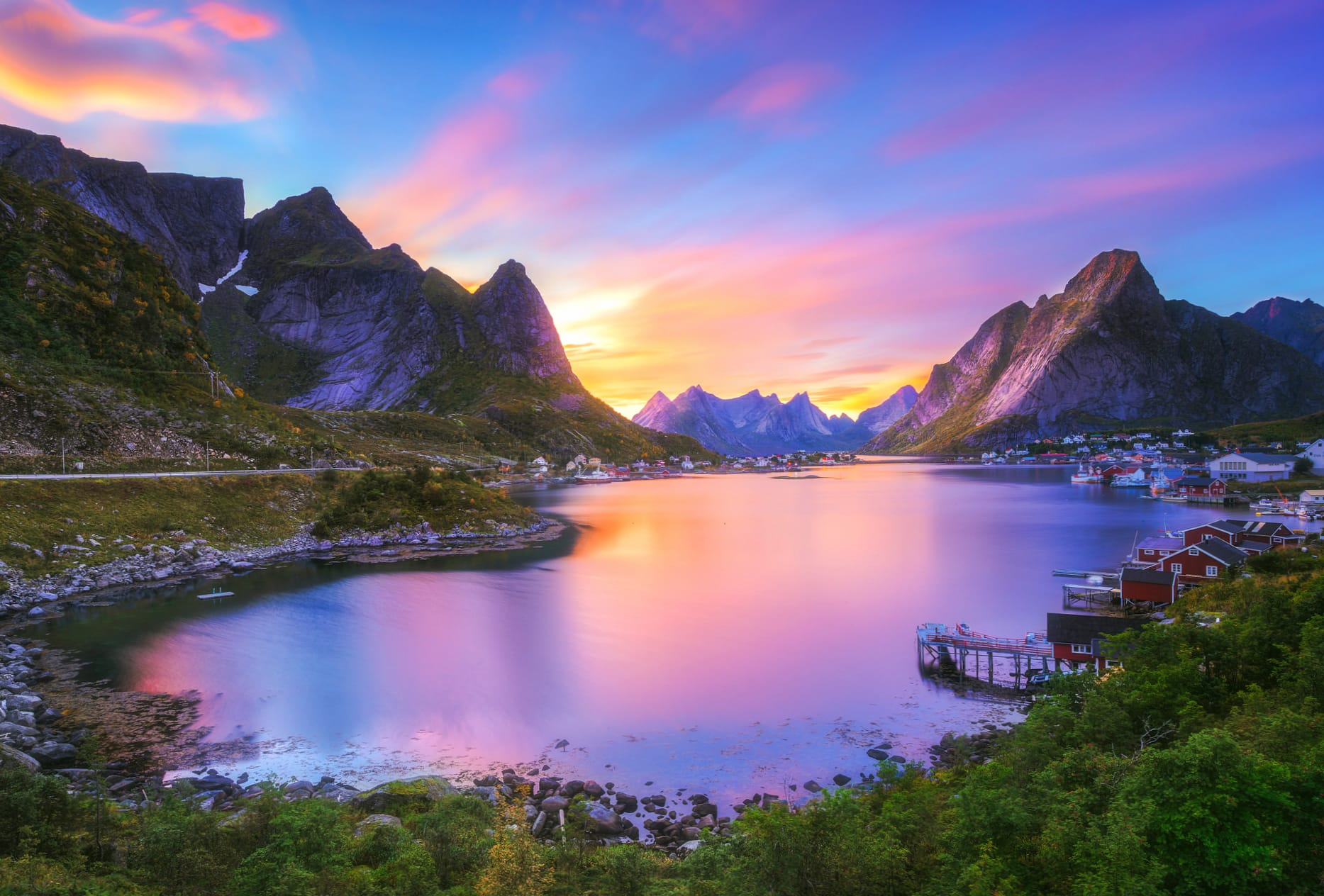 Reine Reflection HD Lofoten Wallpaper at 1600 x 900 HD size wallpapers HD quality