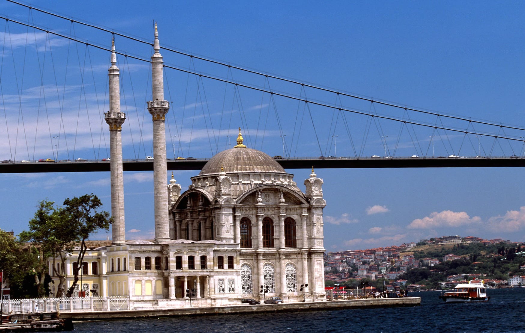 Religious Ortaköy Mosque at 320 x 480 iPhone size wallpapers HD quality