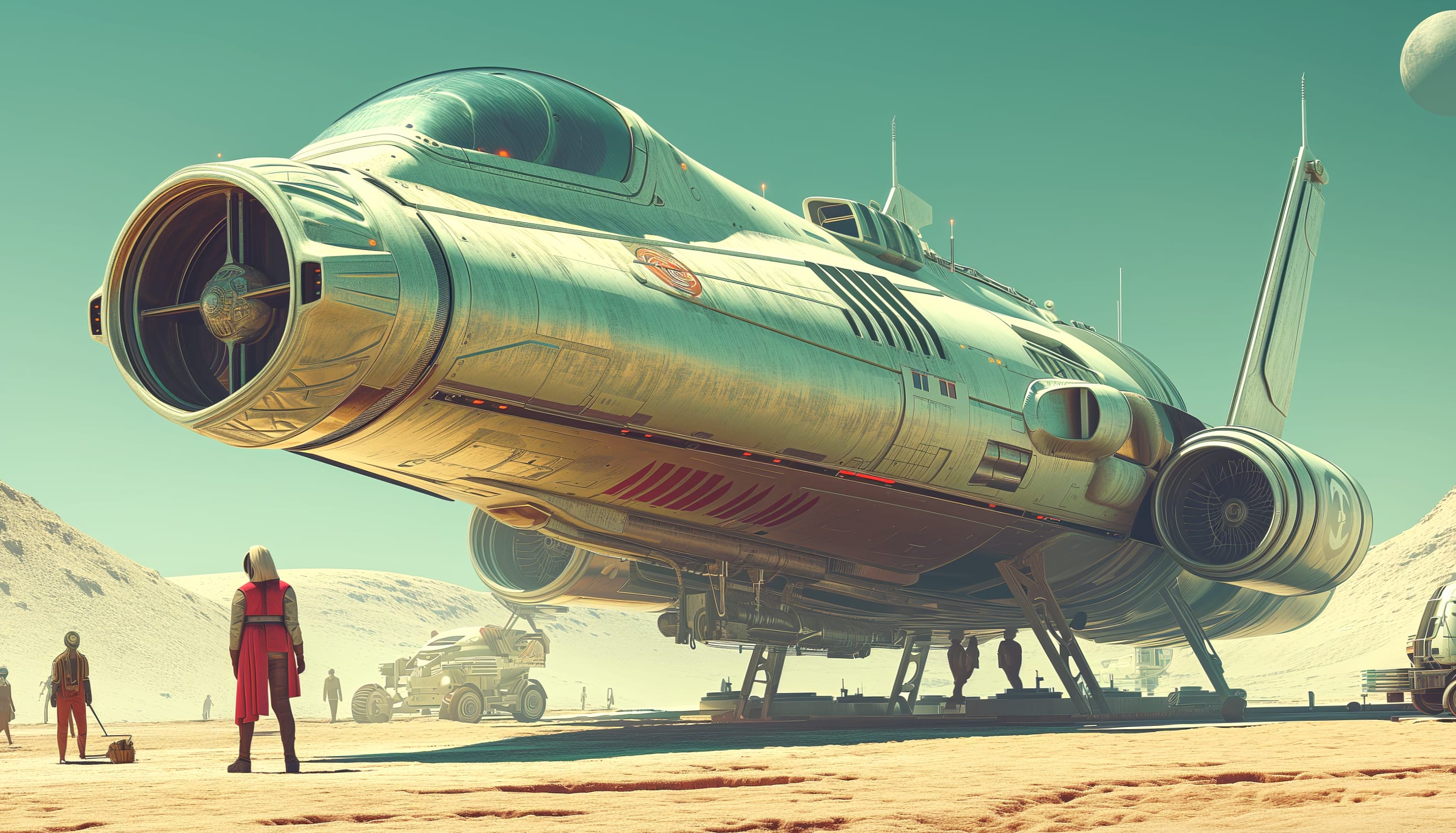 Retro Futuristic Spaceship at 320 x 480 iPhone size wallpapers HD quality