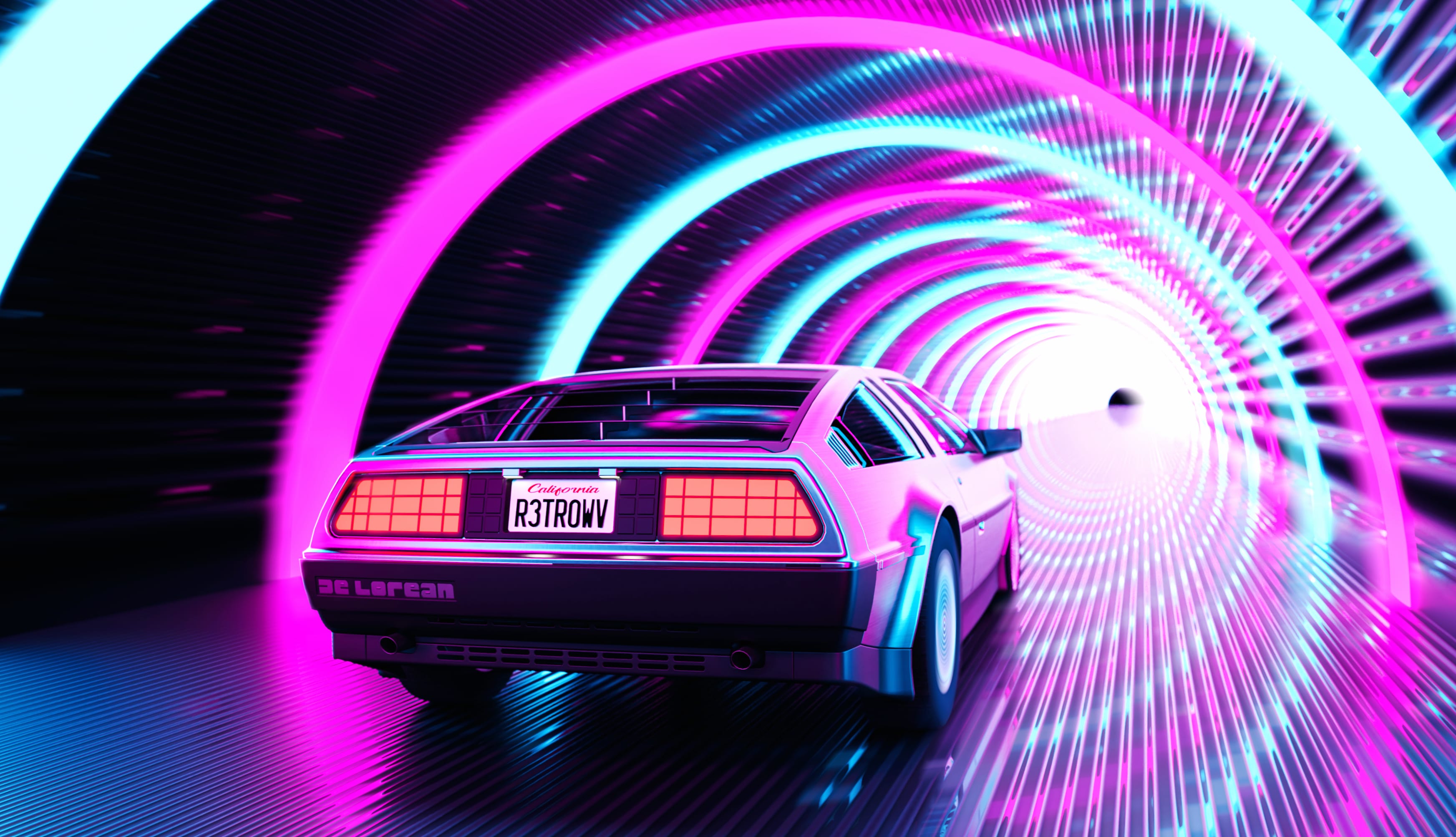 Retro Wave DeLorean DMC-12 wallpapers HD quality