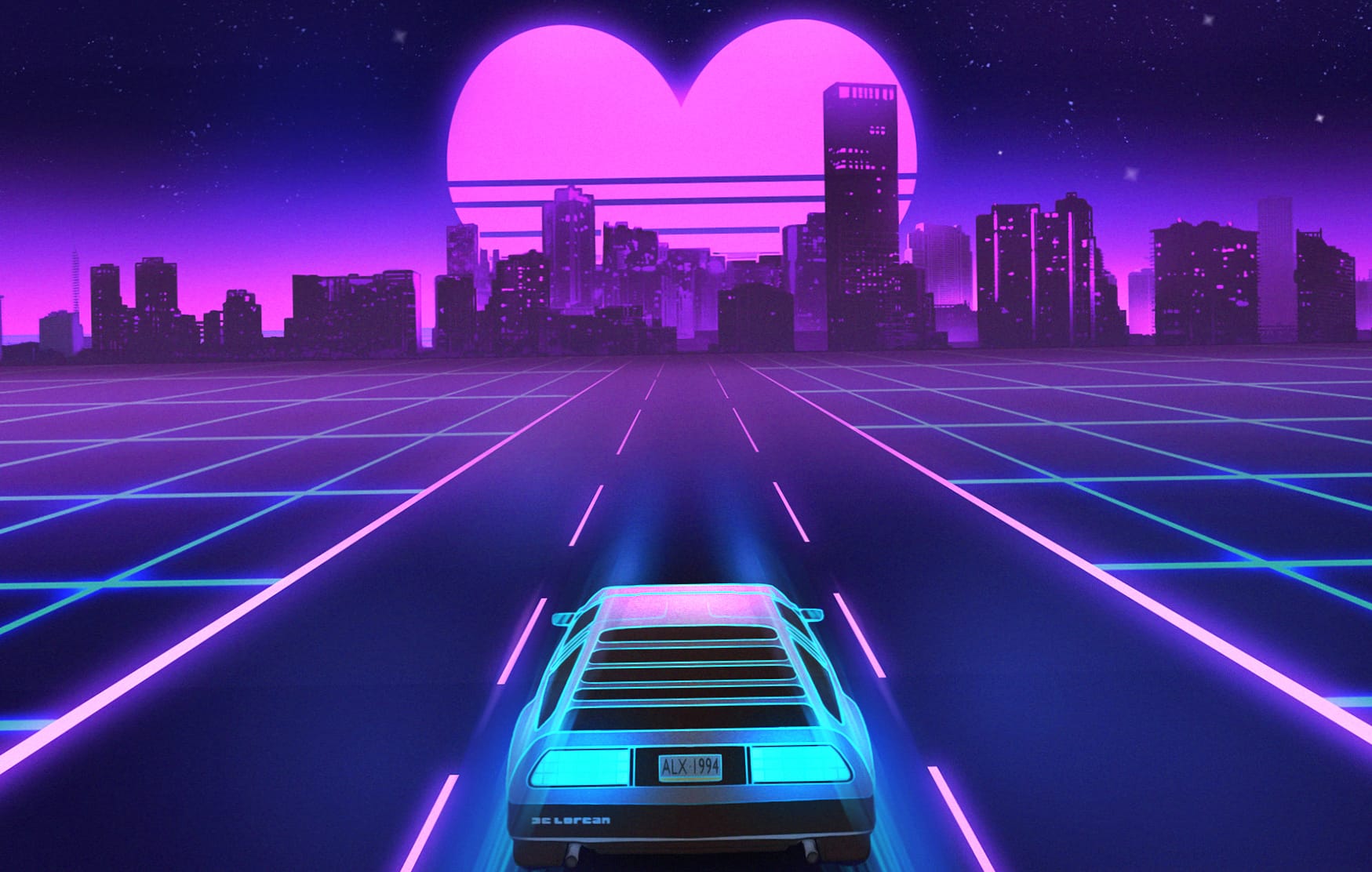 Retro Wave Heartbeat wallpapers HD quality