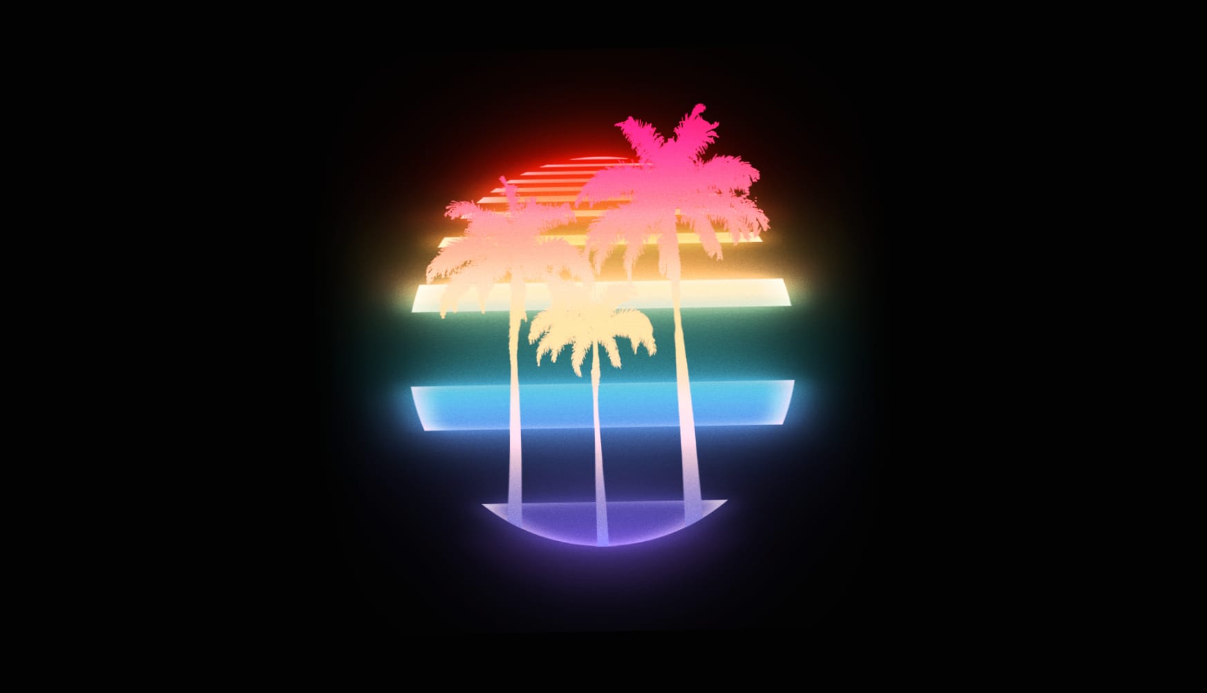 Retro Wave Palm Sunset wallpapers HD quality