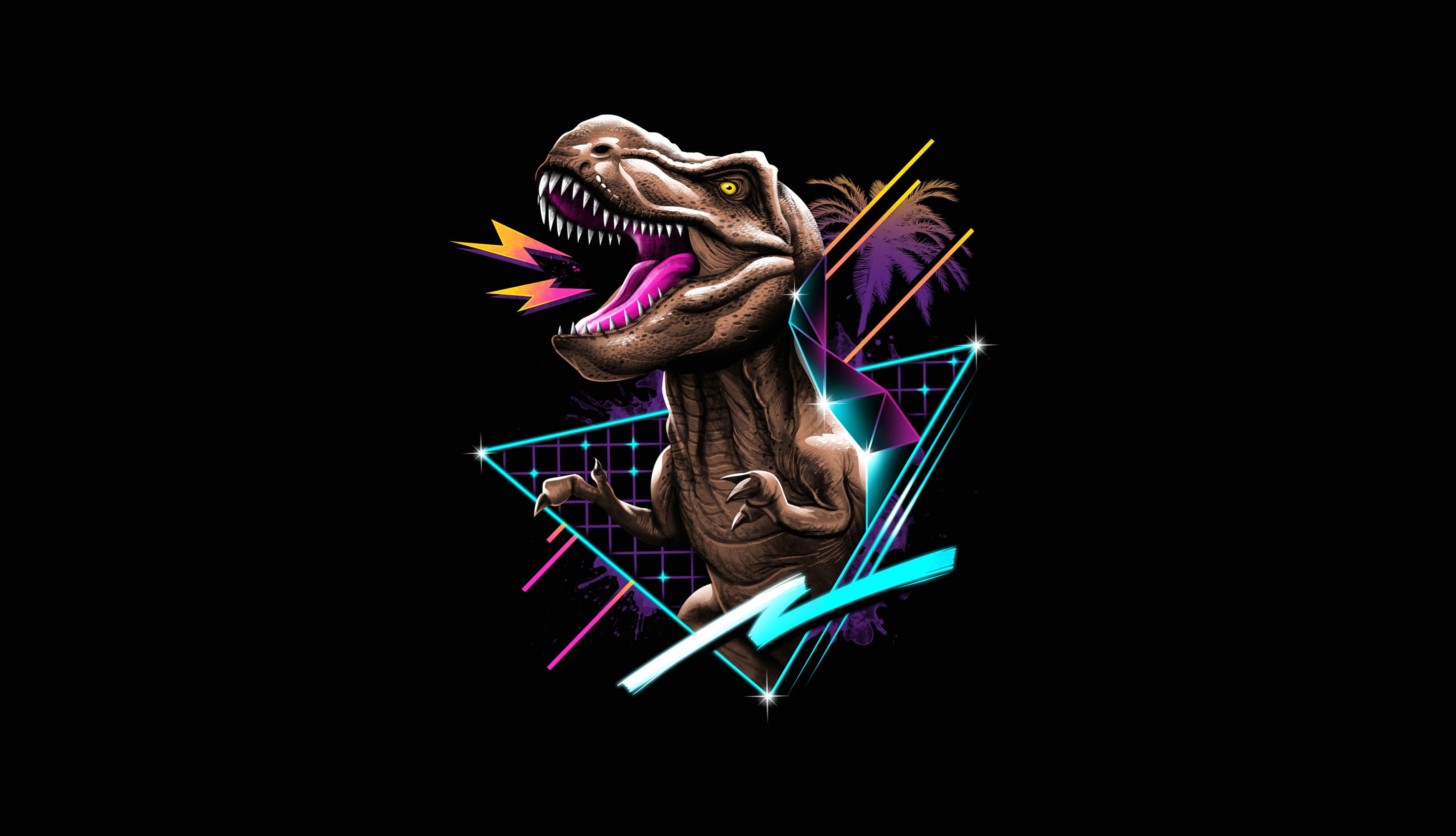 Retro Wave T-Rex wallpapers HD quality