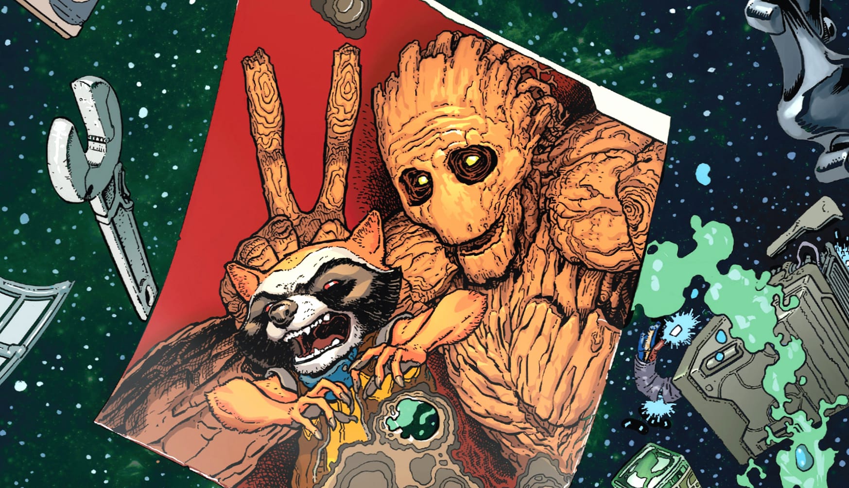 Rocket Raccoon & Groot Guardians of the Galaxy Comic wallpapers HD quality