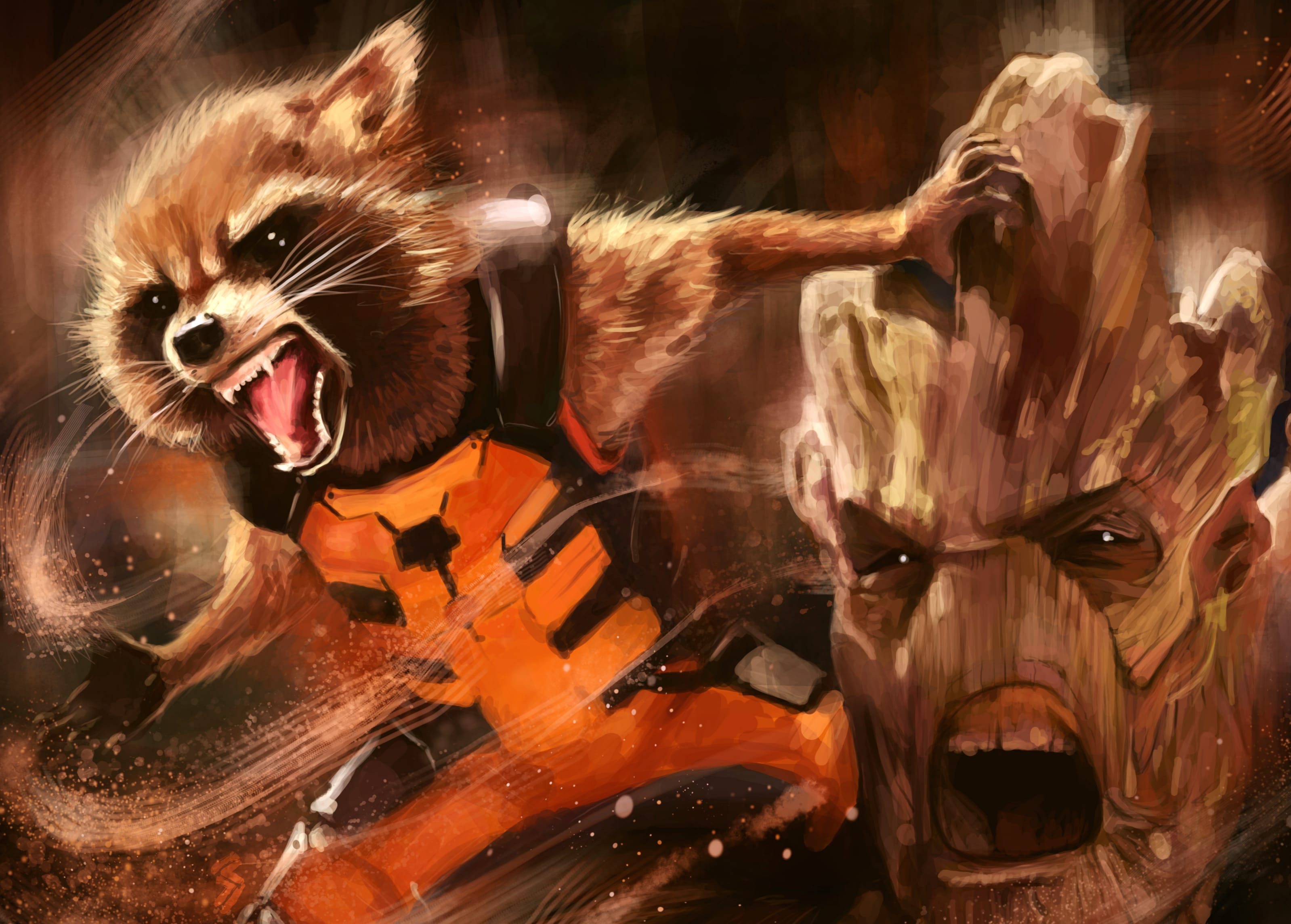 Rocket Raccoon and Groot - Guardians of the Galaxy wallpapers HD quality