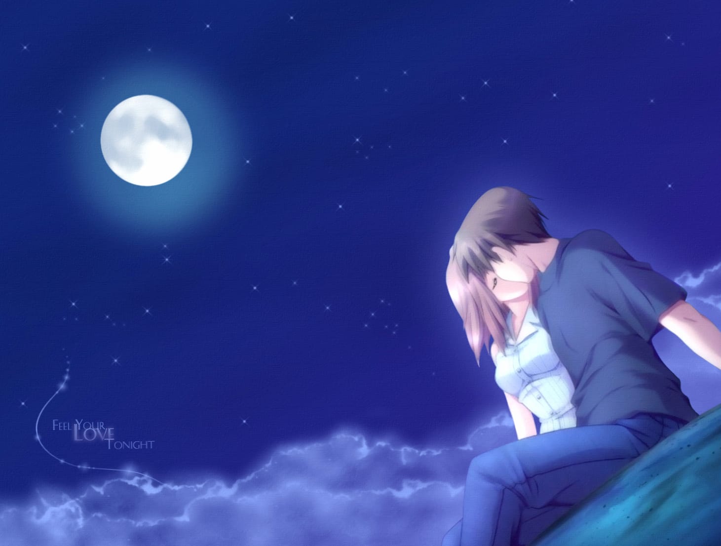 Romantic Moonlit Embrace - wallpapers HD quality