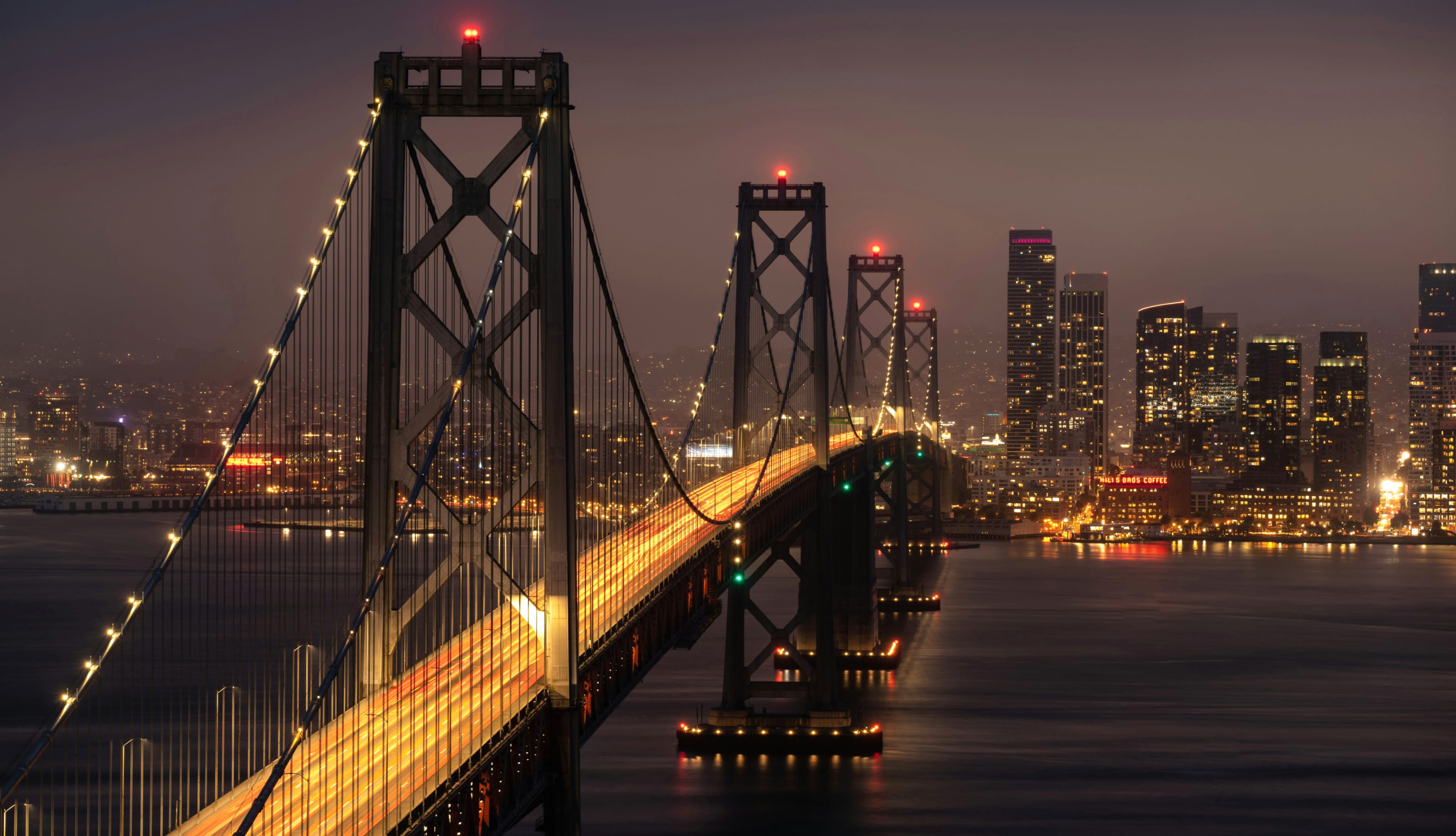 San Francisco-Oakland Bay Bridge California at 1600 x 1200 size wallpapers HD quality