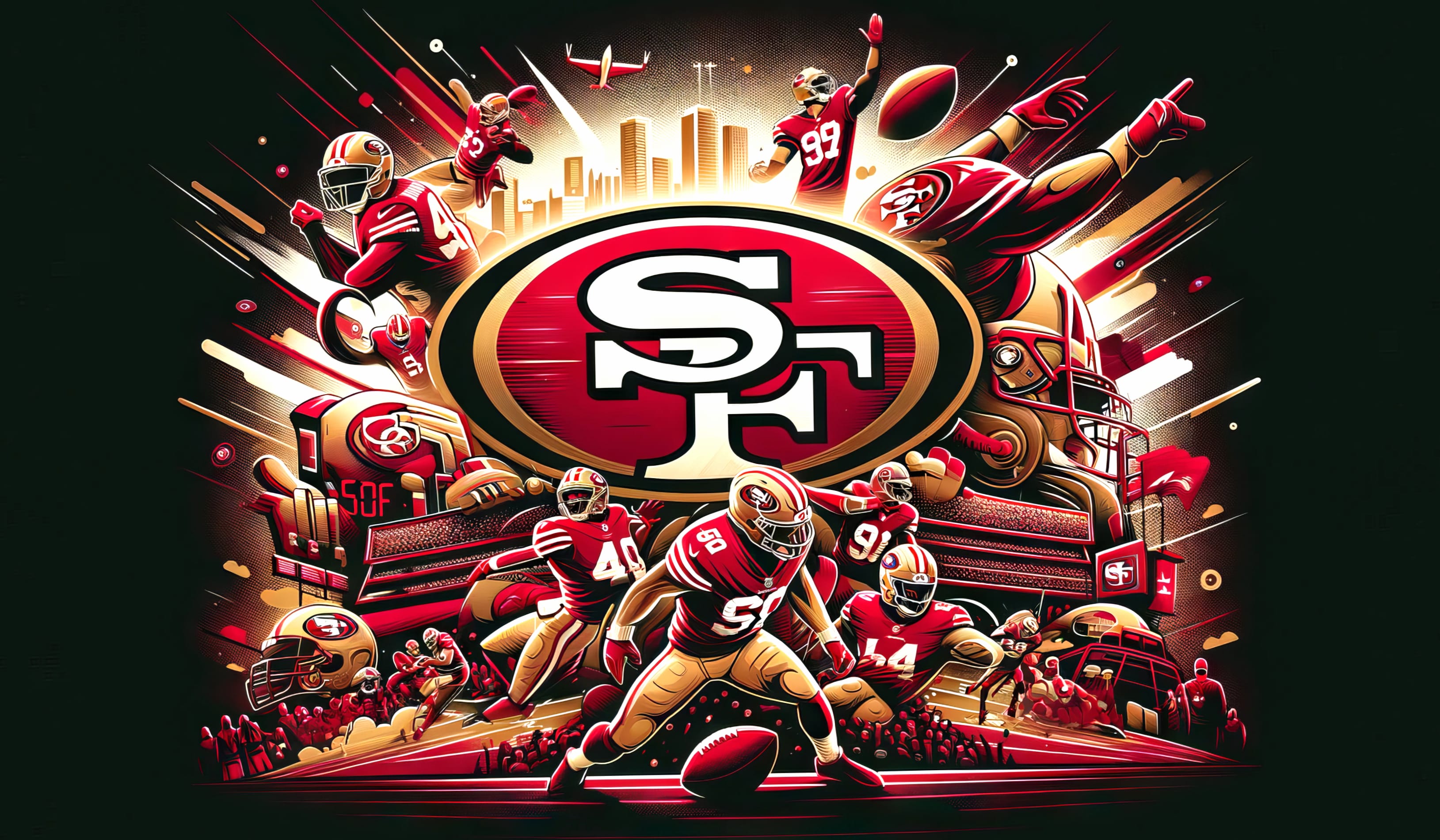 San Francisco 49ers Epic Super Bowl Team Wallpaper at 1152 x 864 size wallpapers HD quality