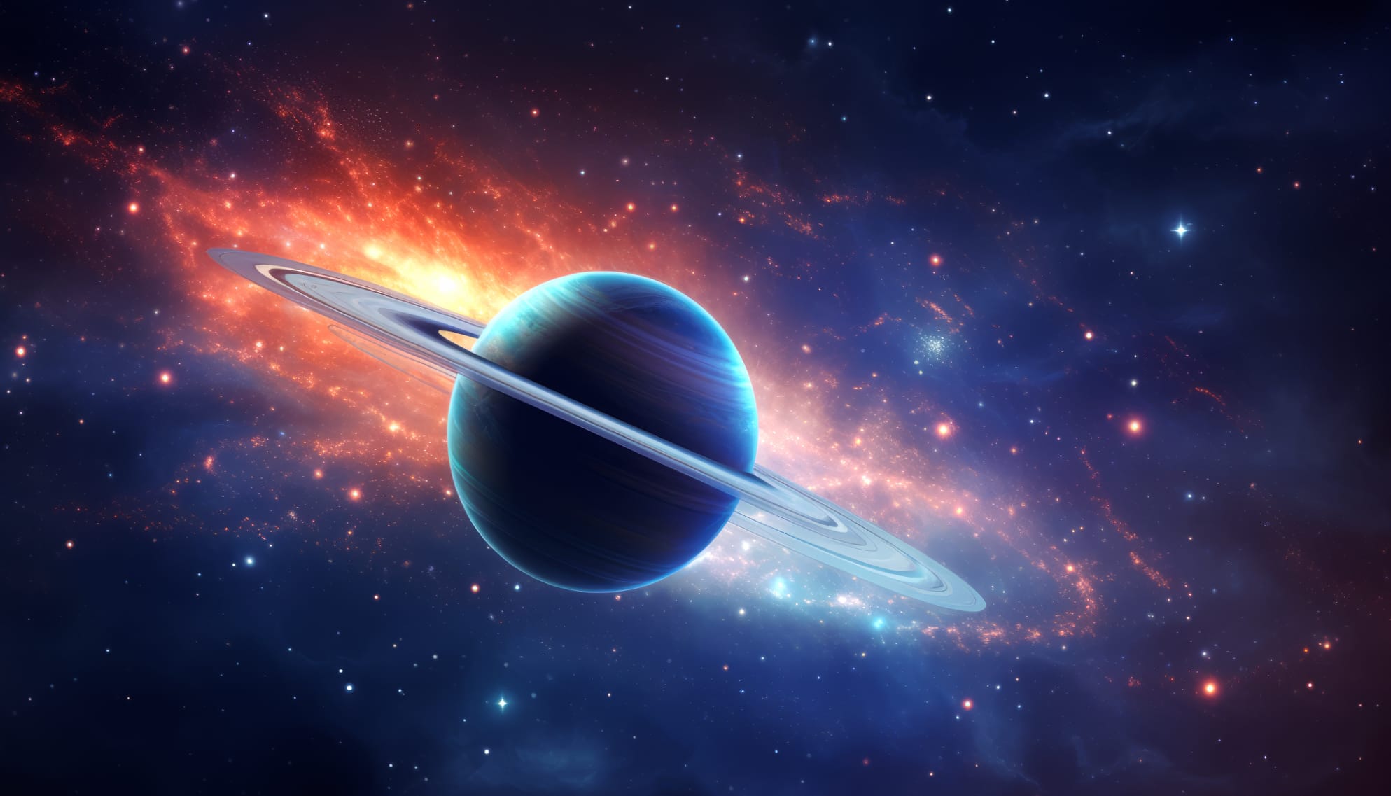 Saturn Planet in Starry Universe Wallpaper wallpapers HD quality