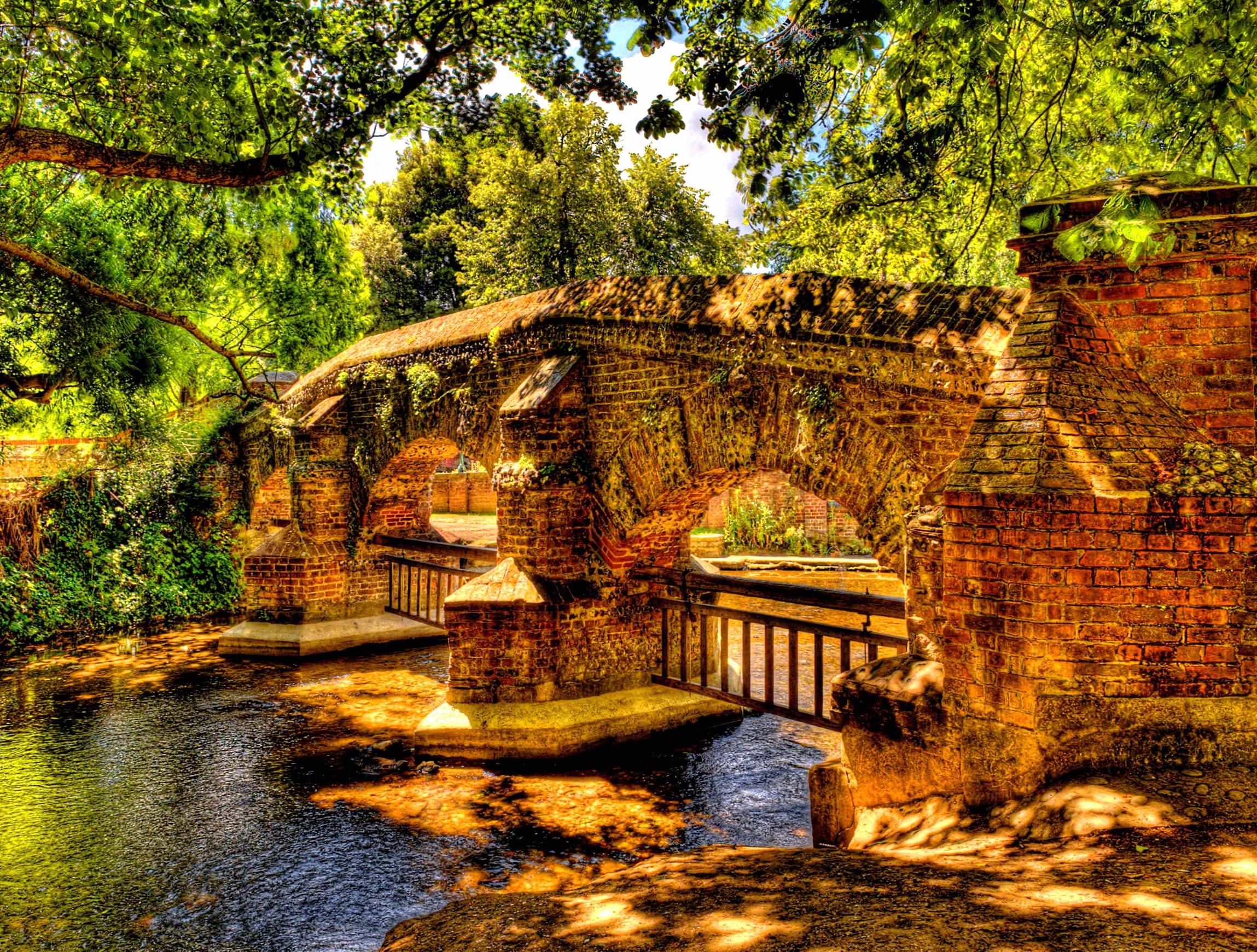 Scenic Bridge HDR A Stunning Experience at 1024 x 1024 iPad size wallpapers HD quality