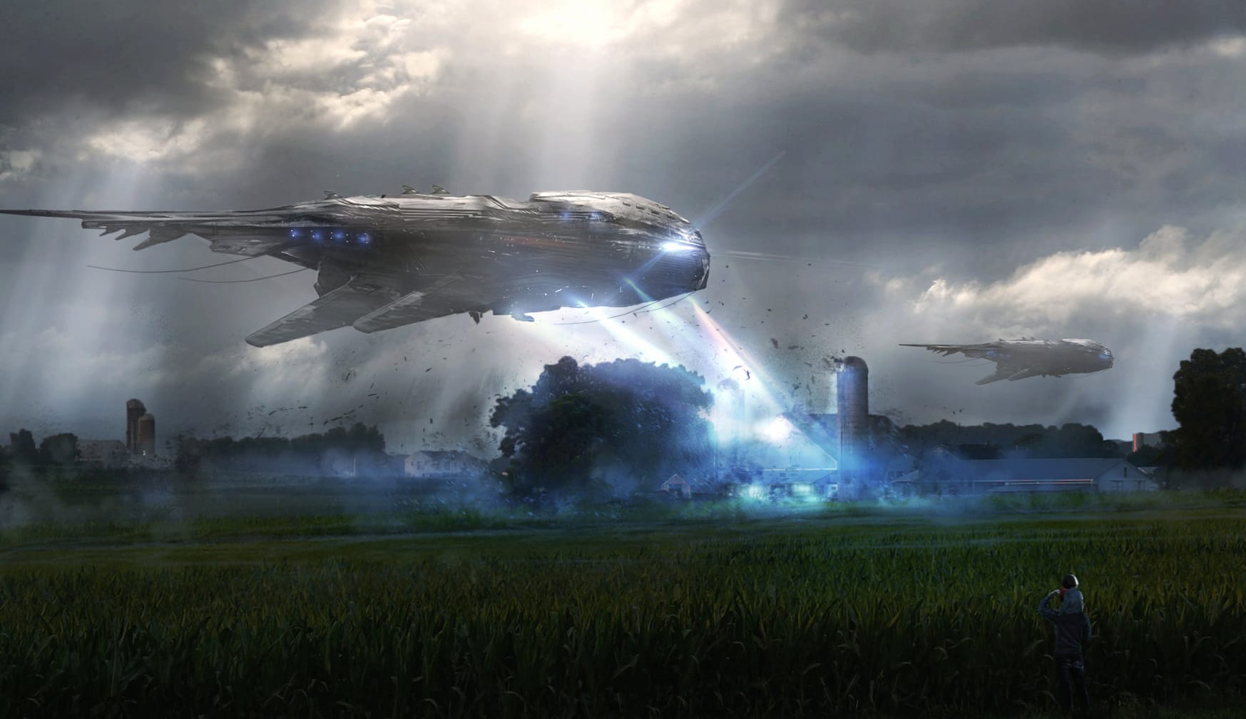 Sci-Fi Encounter at 640 x 960 iPhone 4 size wallpapers HD quality