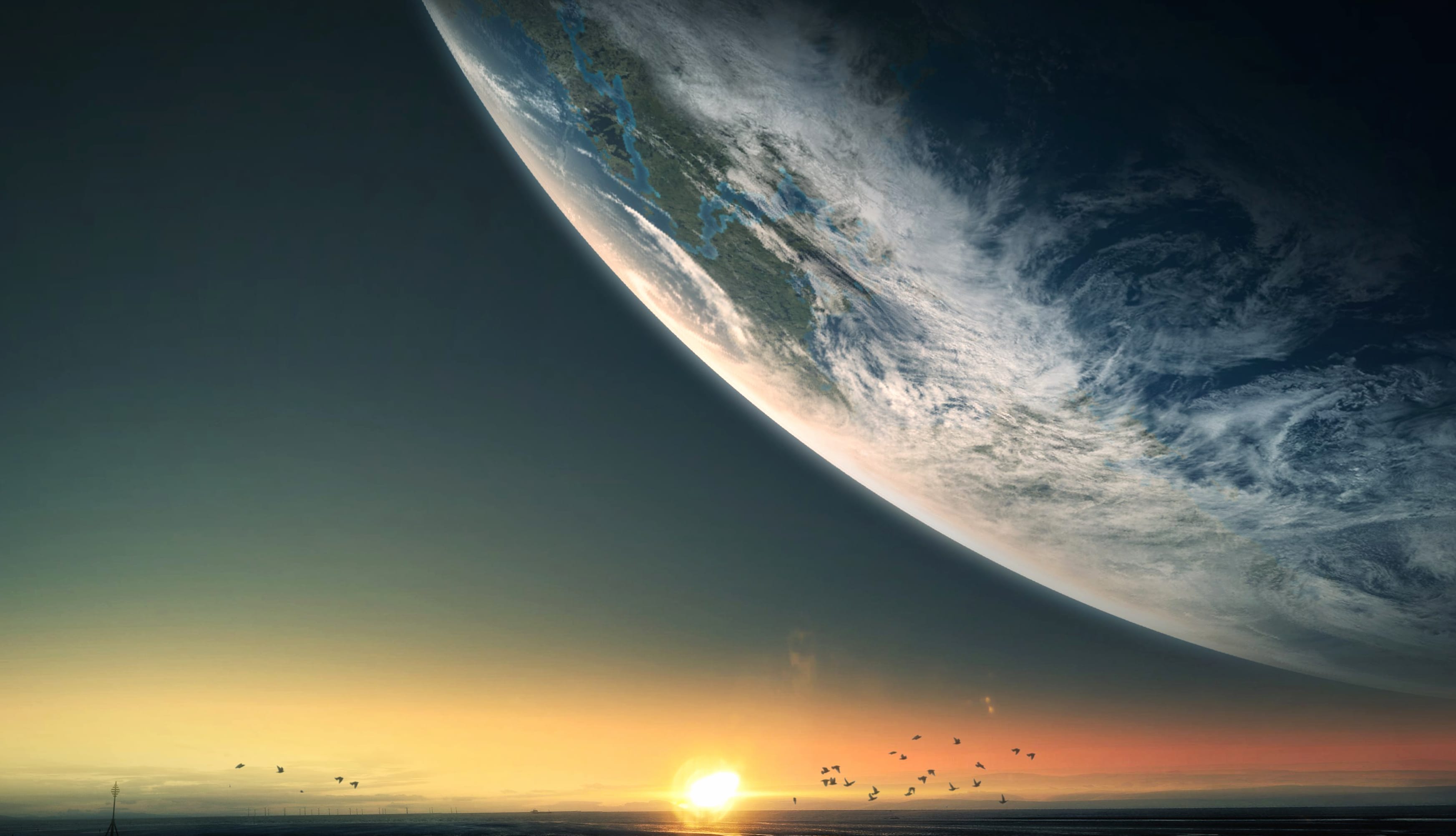 Sci-Fi Planet Sunrise - wallpapers HD quality