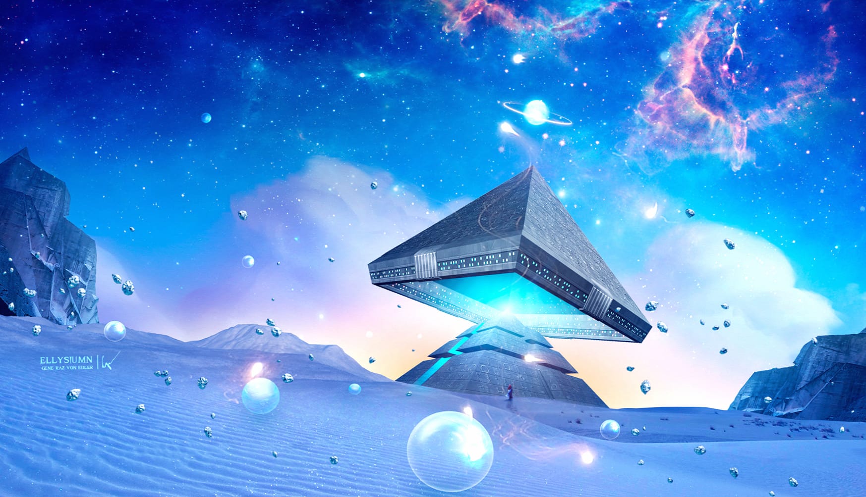 Sci-Fi Pyramid Landscape wallpapers HD quality