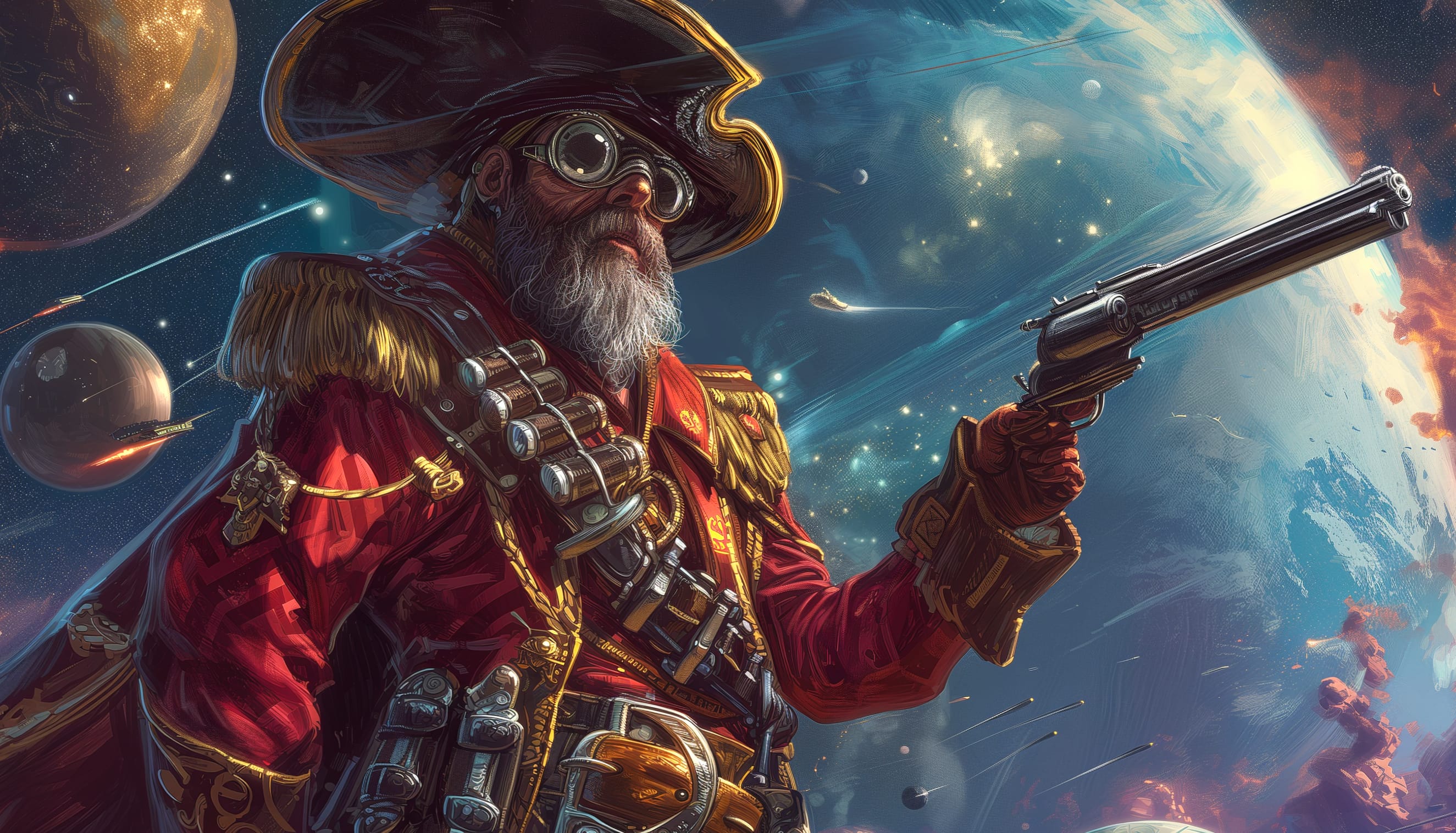 Sci-Fi Space Pirate Captain at 640 x 960 iPhone 4 size wallpapers HD quality