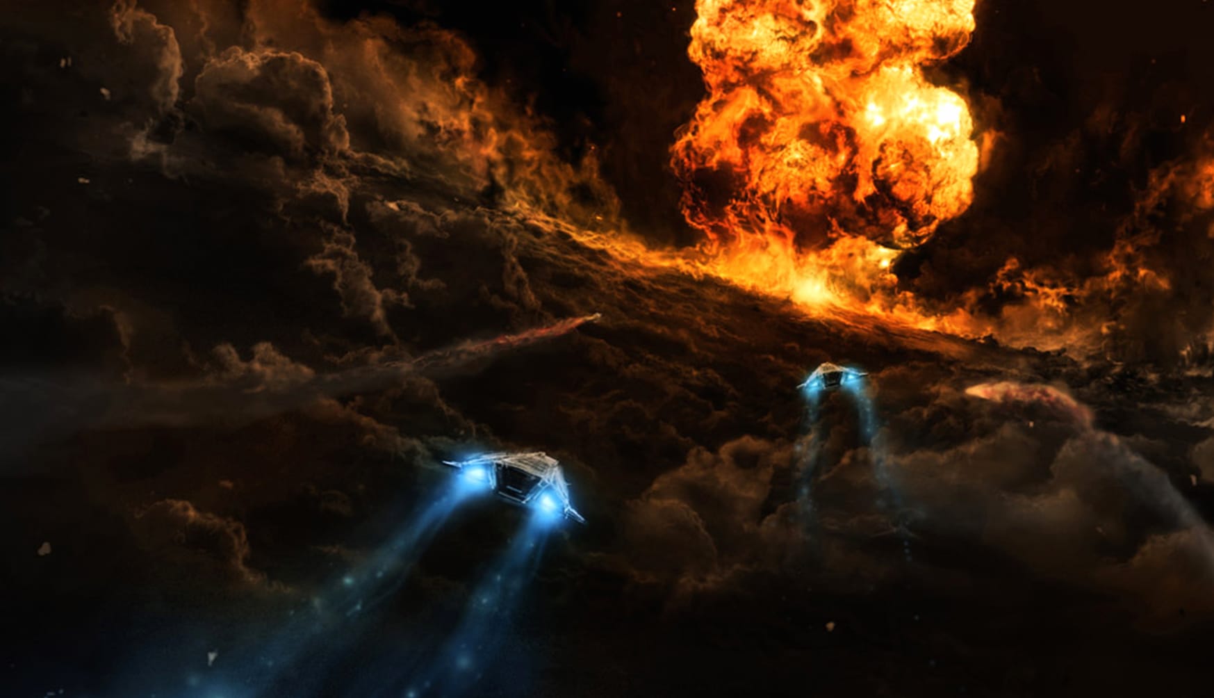 Sci-Fi Spaceship Explosion wallpapers HD quality