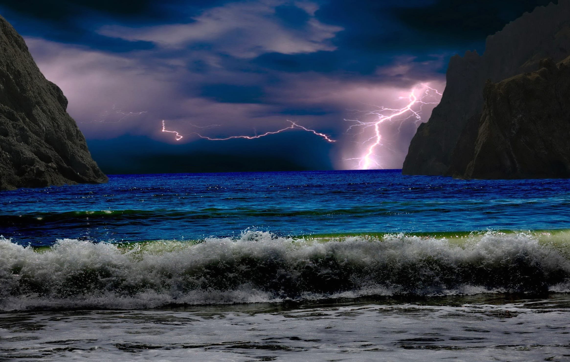 Sea Photography Lightning wallpapers HD quality