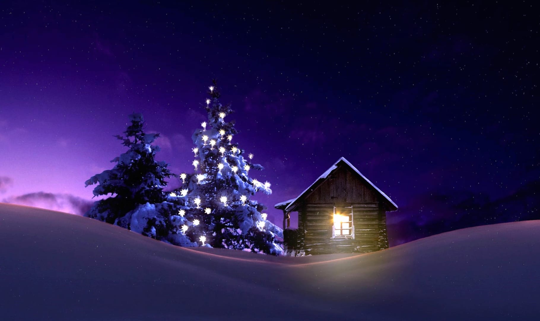 Serene Christmas Cabin - HD Winter Wallpaper wallpapers HD quality