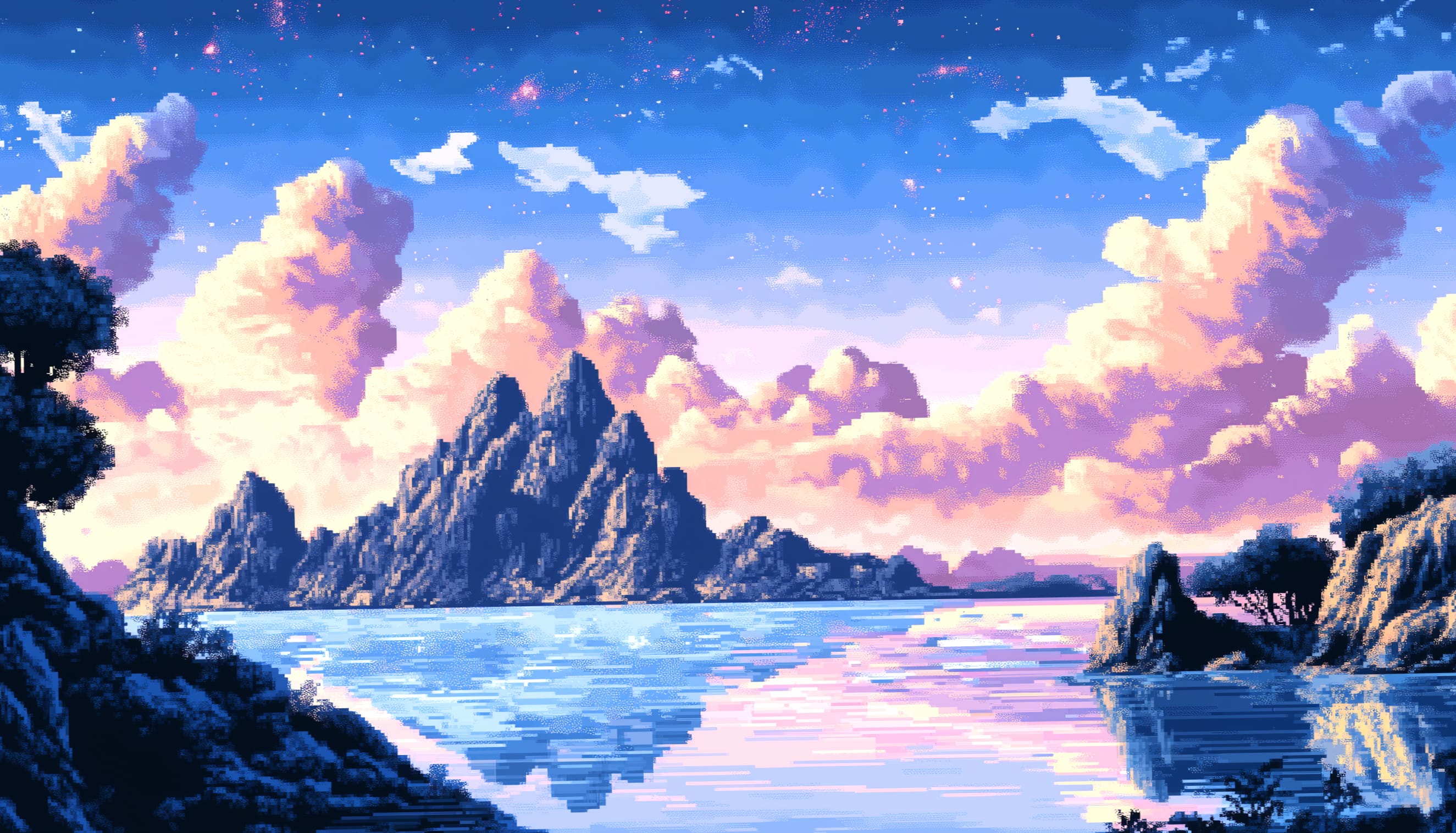 Serene Fantasy Lake A Stunning wallpapers HD quality