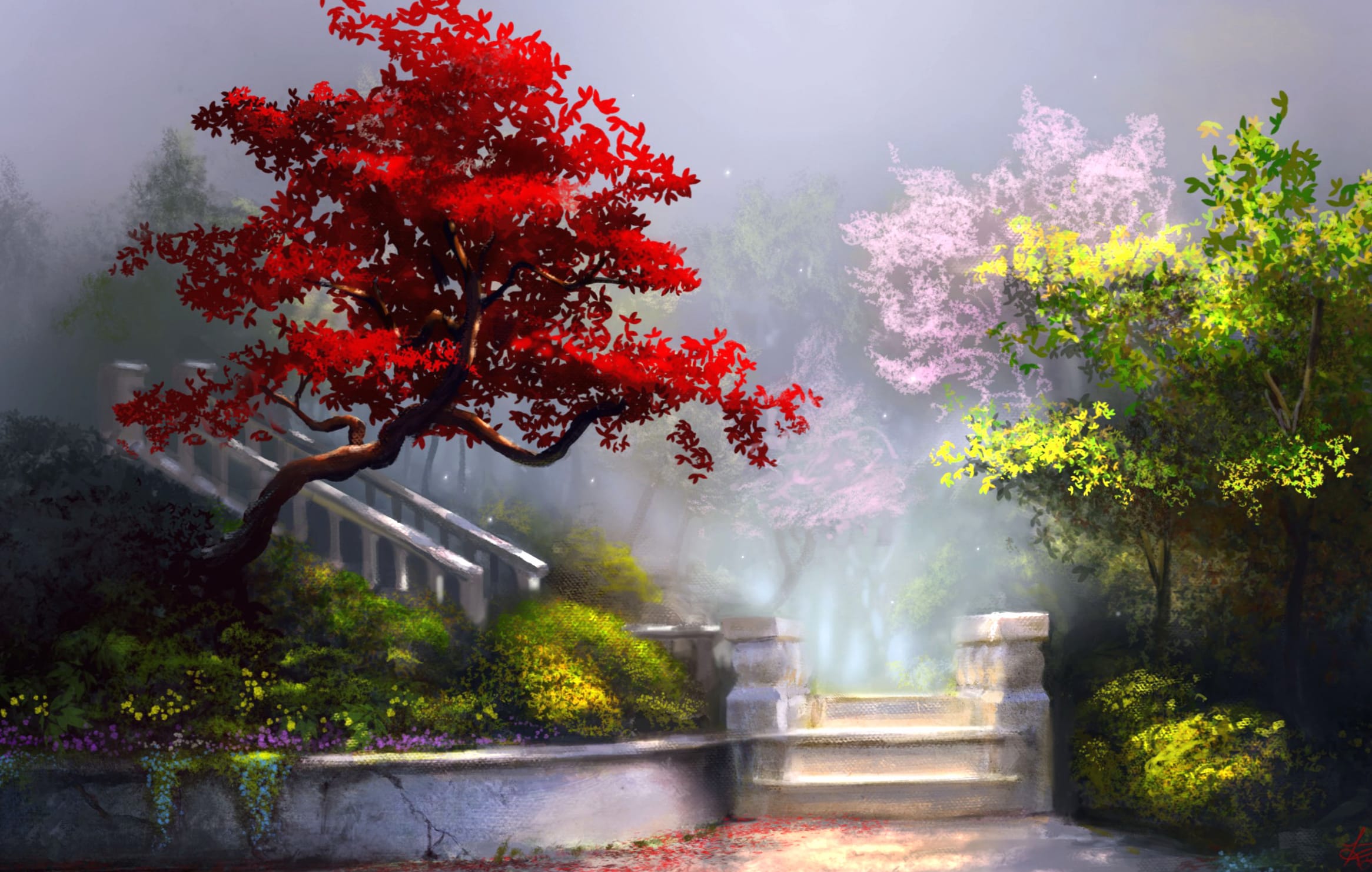 Serene Garden An Artistic wallpapers HD quality