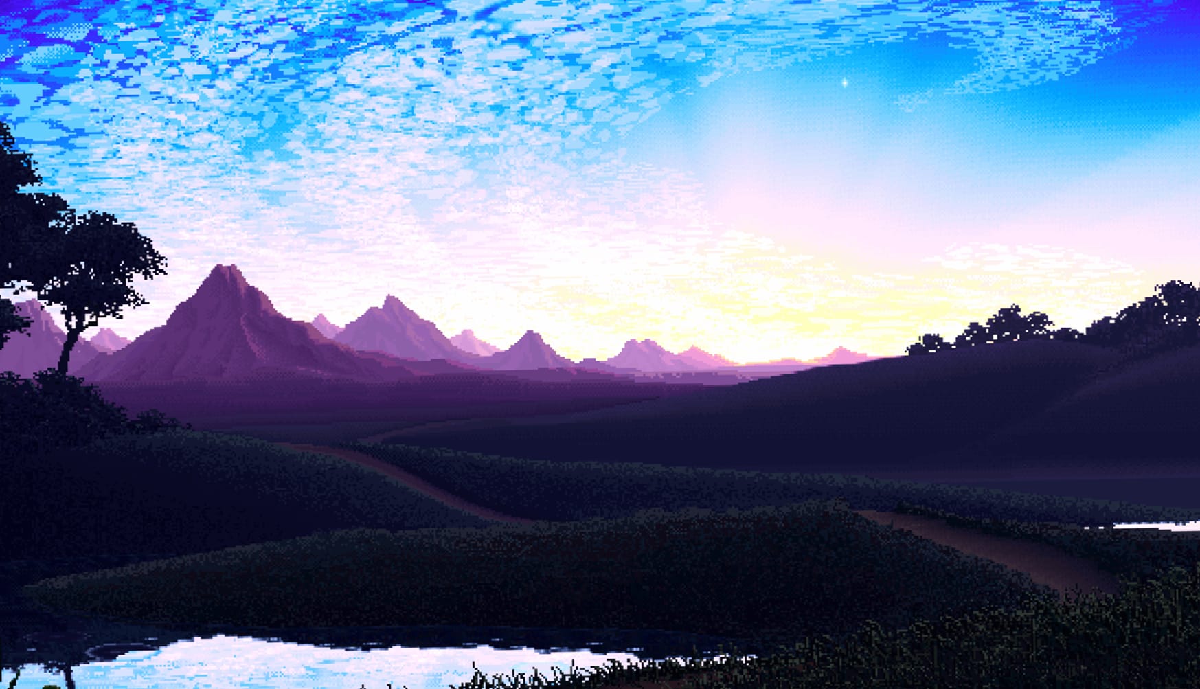 Serene Horizon Artistic Pixel Art wallpapers HD quality