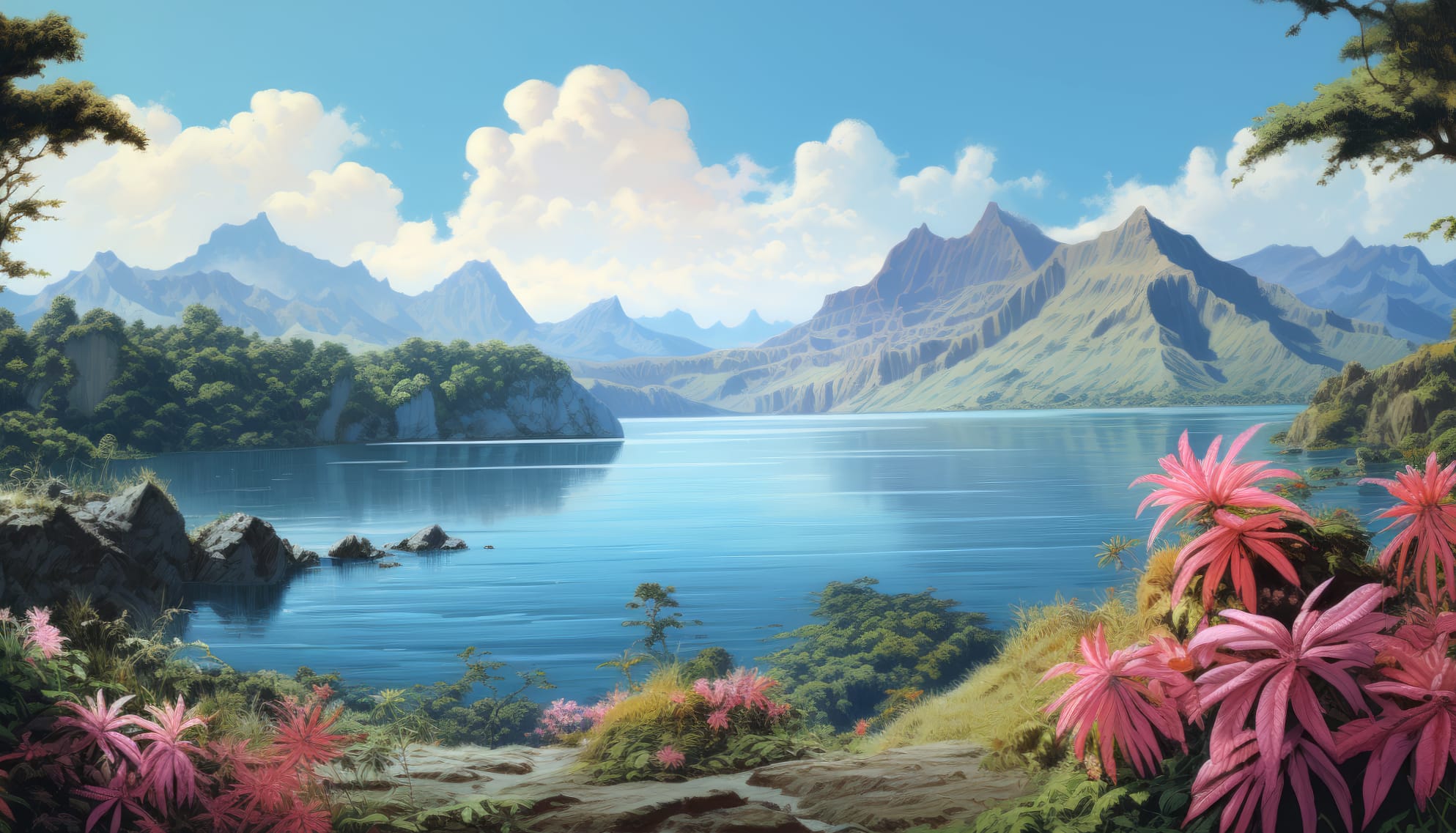 Serene Lake Island wallpapers HD quality