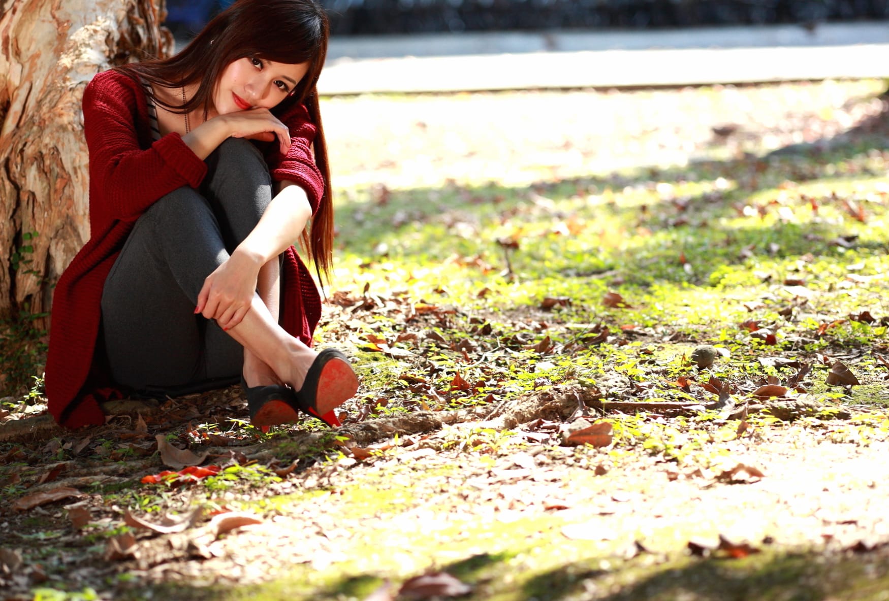 Serene Moment Asian Woman in Nature - wallpapers HD quality