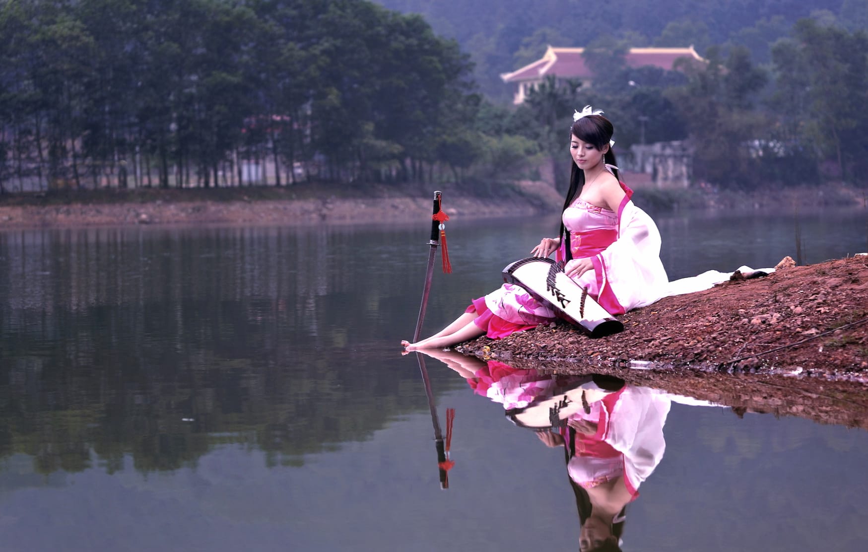 Serene Reflection - Asian Woman wallpapers HD quality