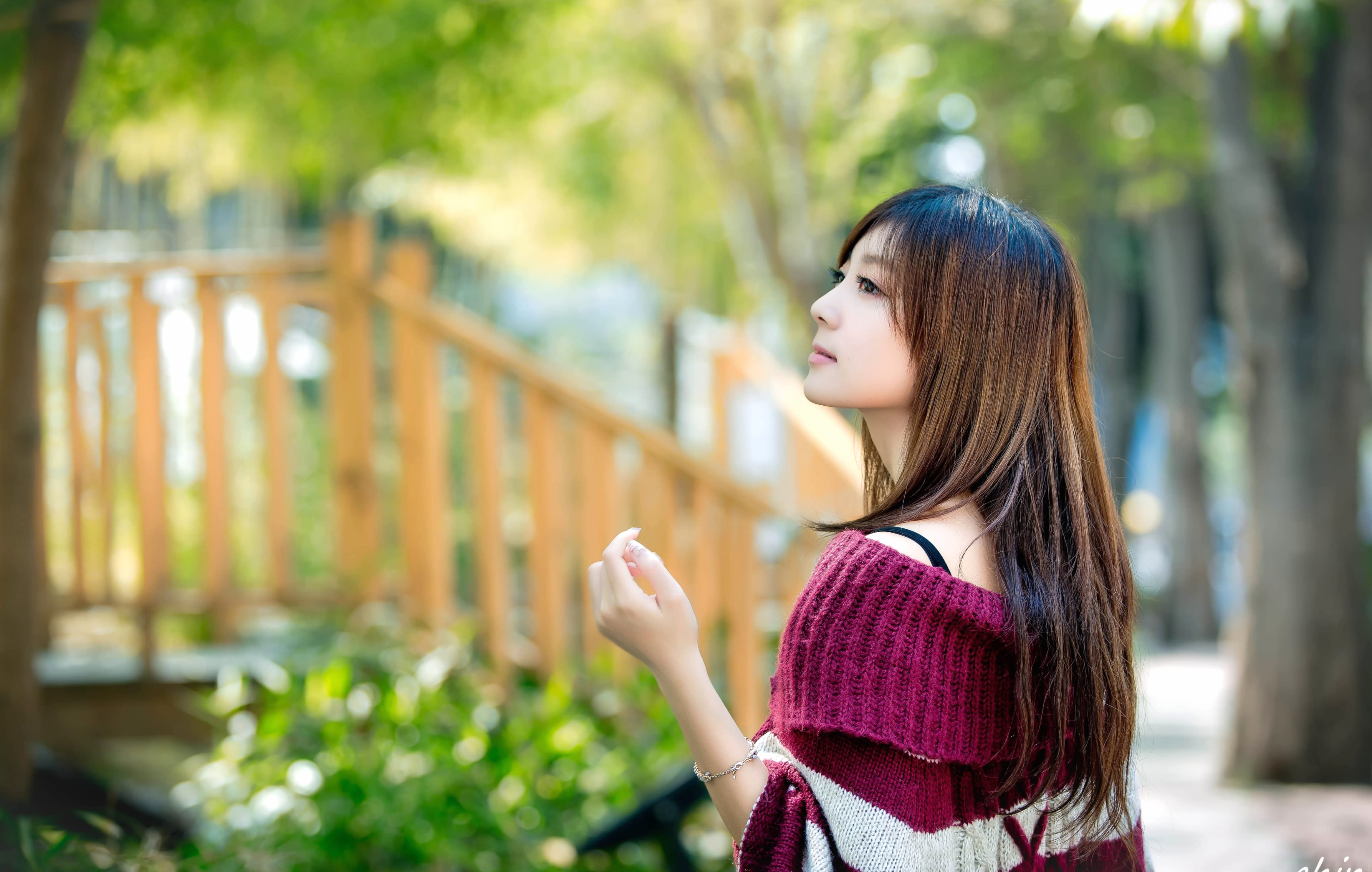 Serene Taiwanese Woman in Nature - wallpapers HD quality