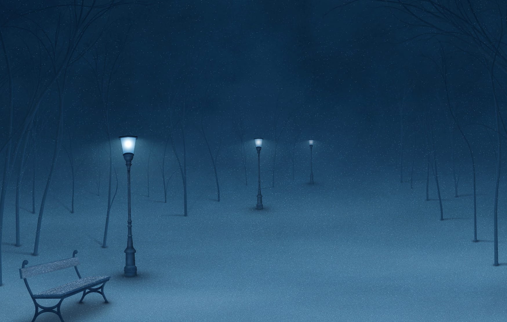 Serene Winter Night - Artistic wallpapers HD quality