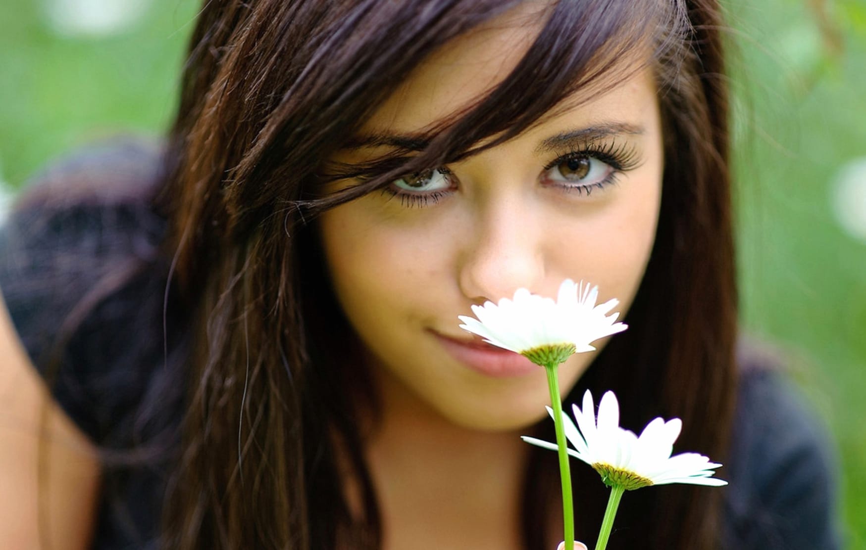 Serene Woman Face at 320 x 480 iPhone size wallpapers HD quality