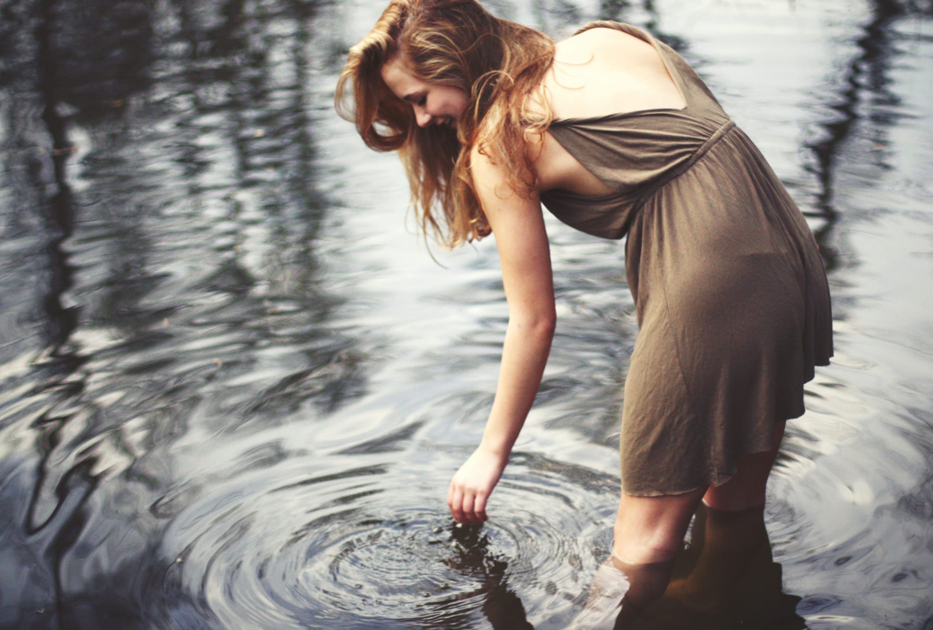 Serene Woman in Reflection - wallpapers HD quality