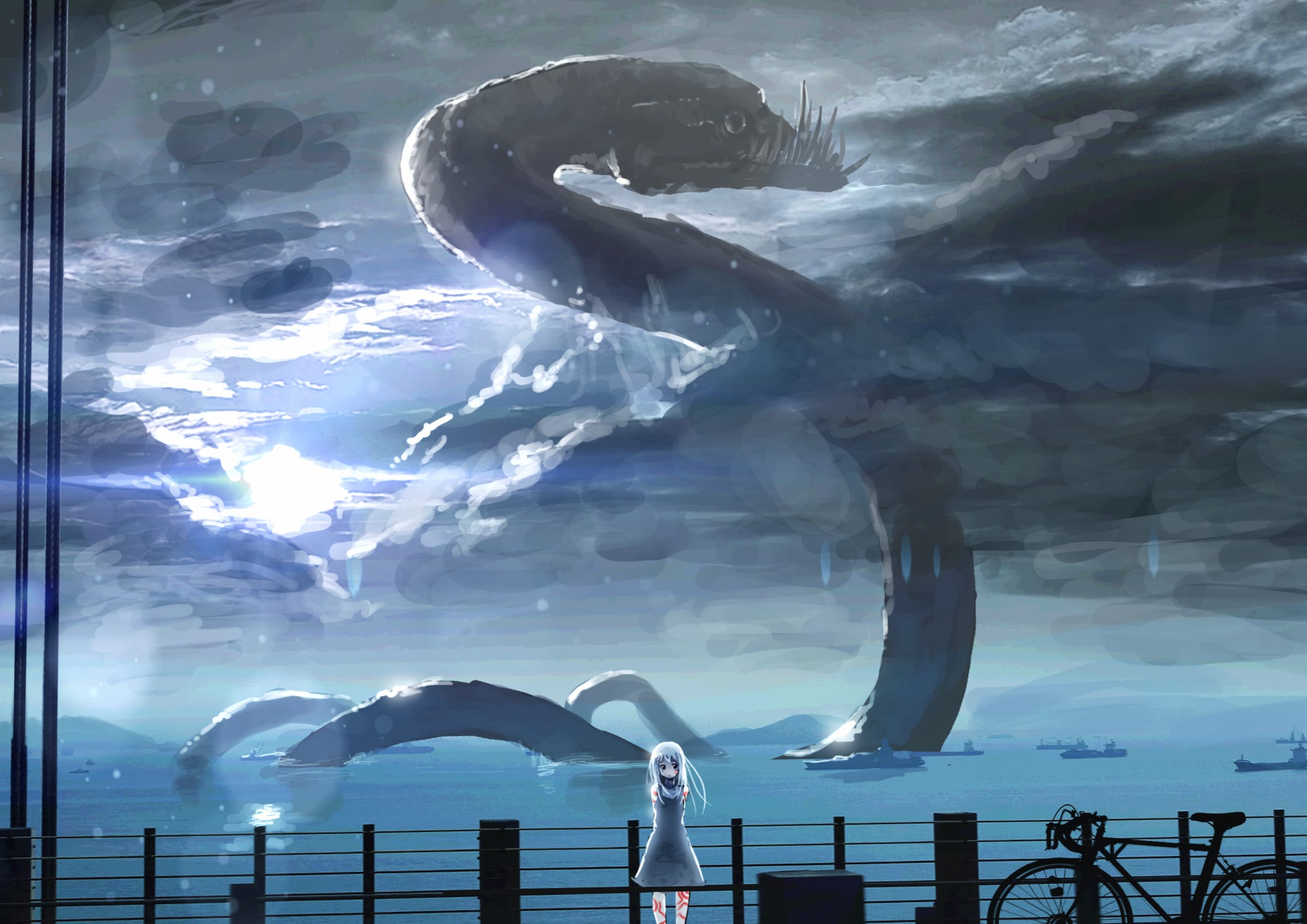 Serpentine Sky Guardian - HD Fantasy Anime Wallpaper at 1600 x 1200 size wallpapers HD quality