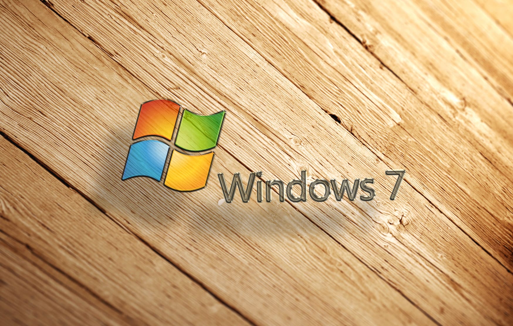 Shadow Floor Wood Logo Microsoft Windows Technology Windows 7 at 1600 x 1200 size wallpapers HD quality