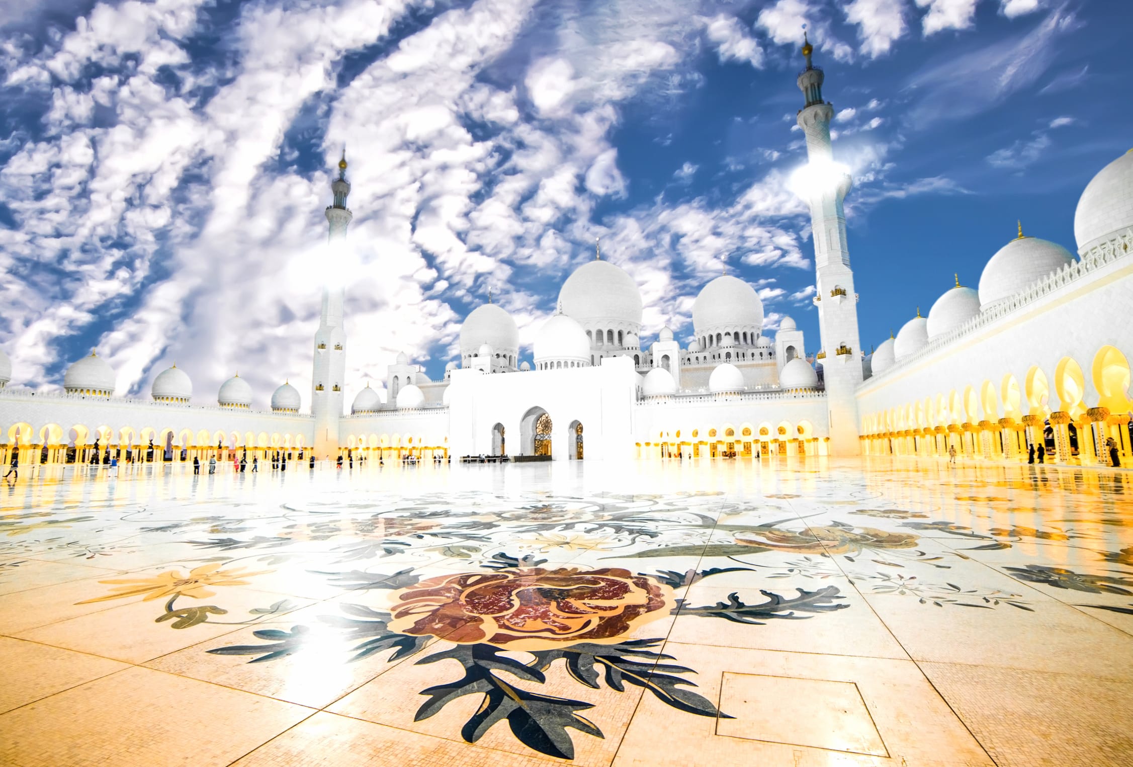 Sheikh Zayed Grand Mosque Divine Serenity at 320 x 480 iPhone size wallpapers HD quality