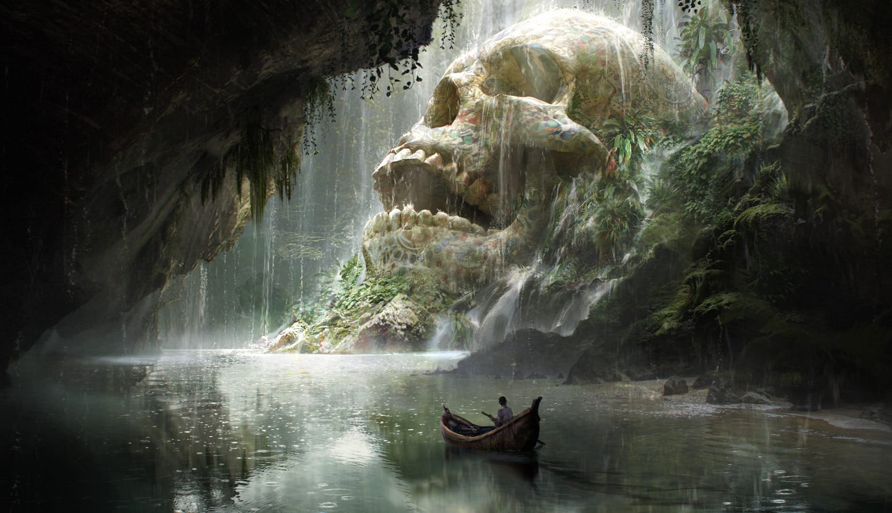 Skull Cave River Quest at 2048 x 2048 iPad size wallpapers HD quality